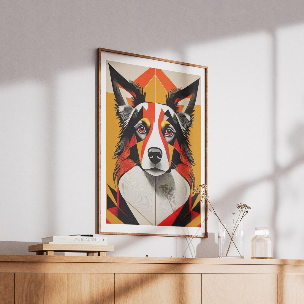 Border Collie Geometric Orange Series image 5