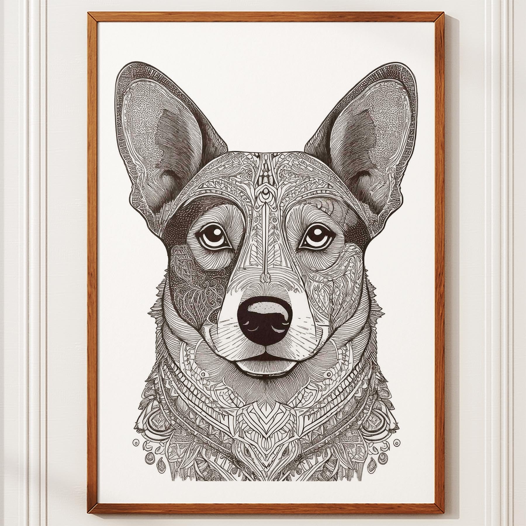 Corgi Mandala Black and White Dog Series image 10
