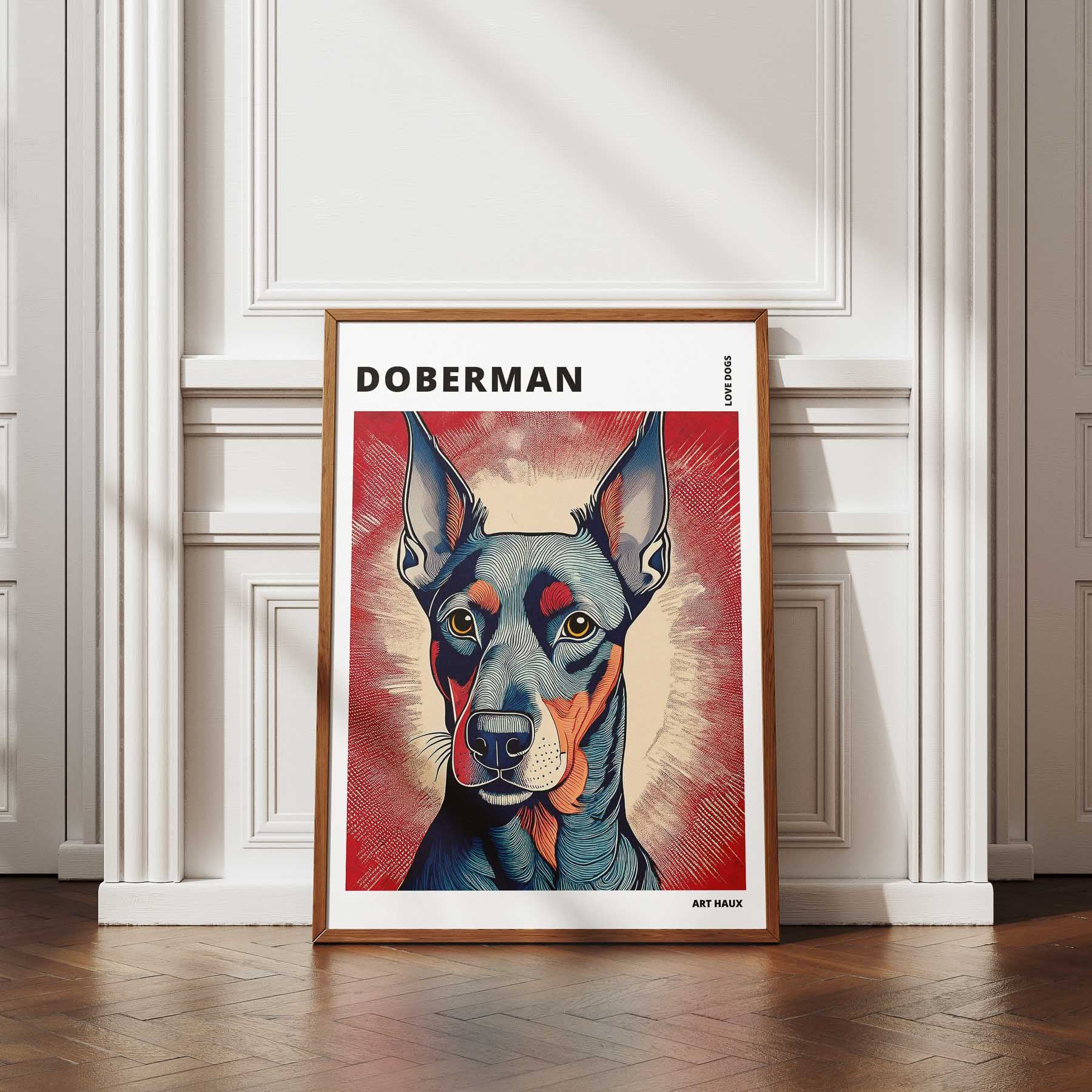 Doberman Hokusai Japanese Inspired Dog Series with Text image 4