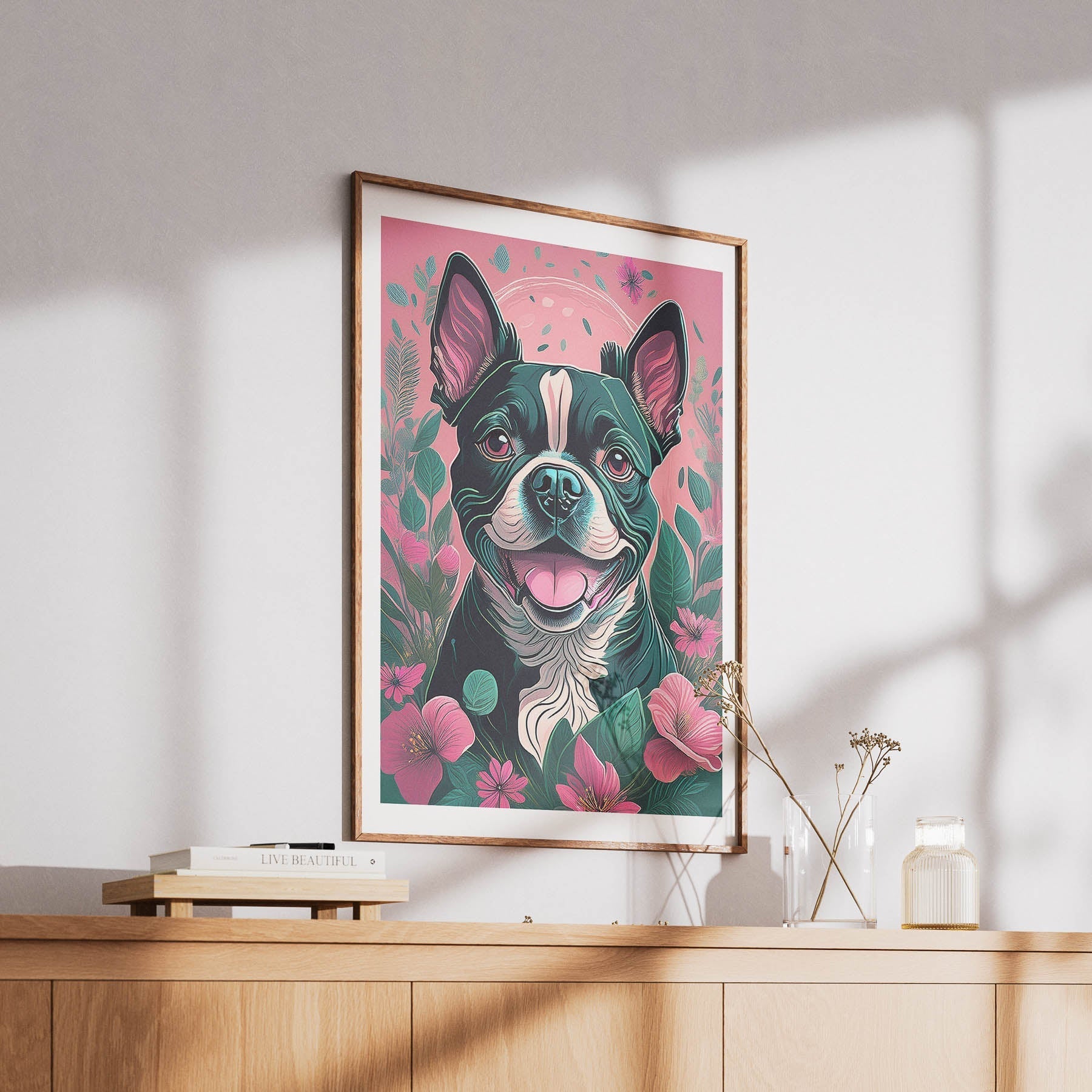 Boston Terrier 3 Flowery Dog image 6