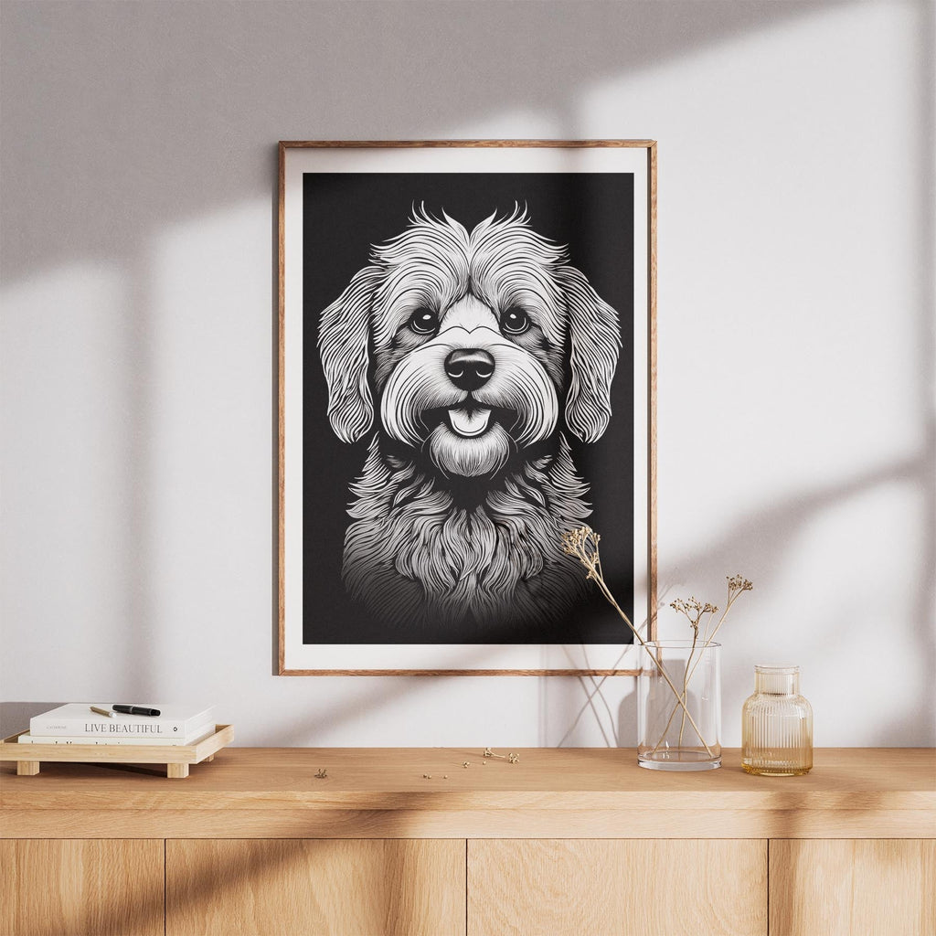 Bichon Frise Line Dog Series in Black and White image 8