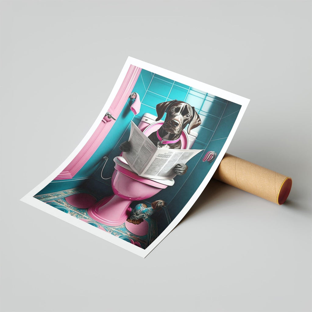 German Pointer Toilet Dogs PInk and Turquise image 6