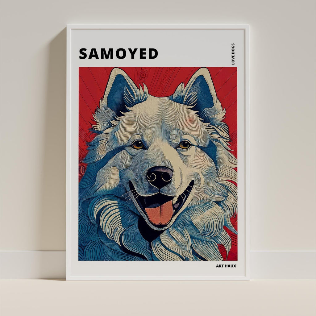 Samoyed Hokusai Japanese Inspired Dog Series with Text image 8