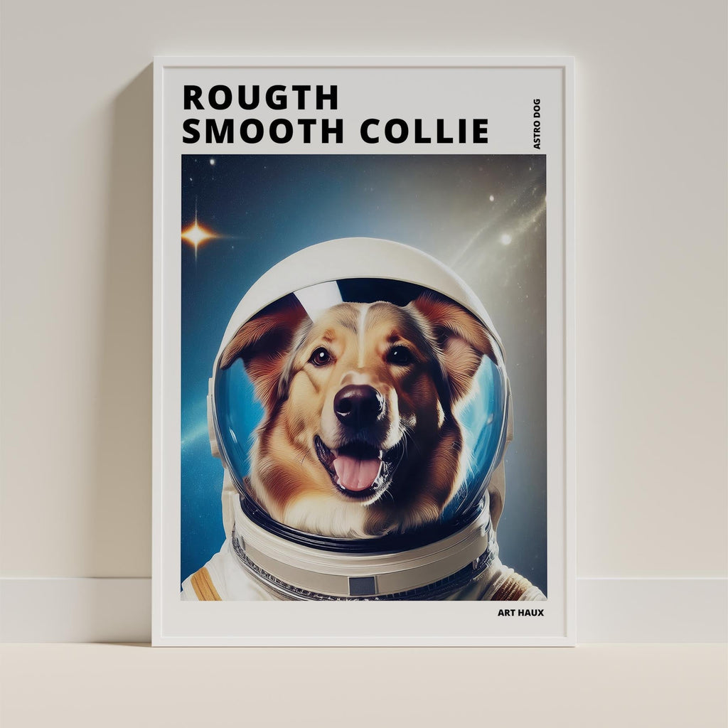 Rough Smooth Collie Astronaut Dog Series with Text Astro Dog image 9
