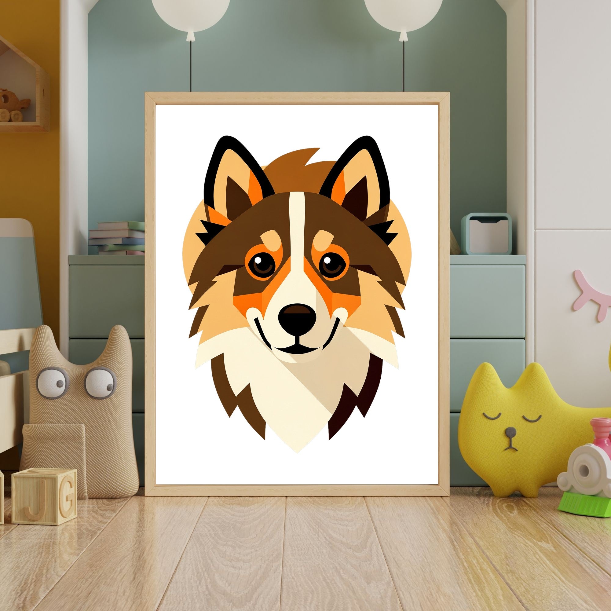 Bold Block Art Print - Framed Nursery Mockup