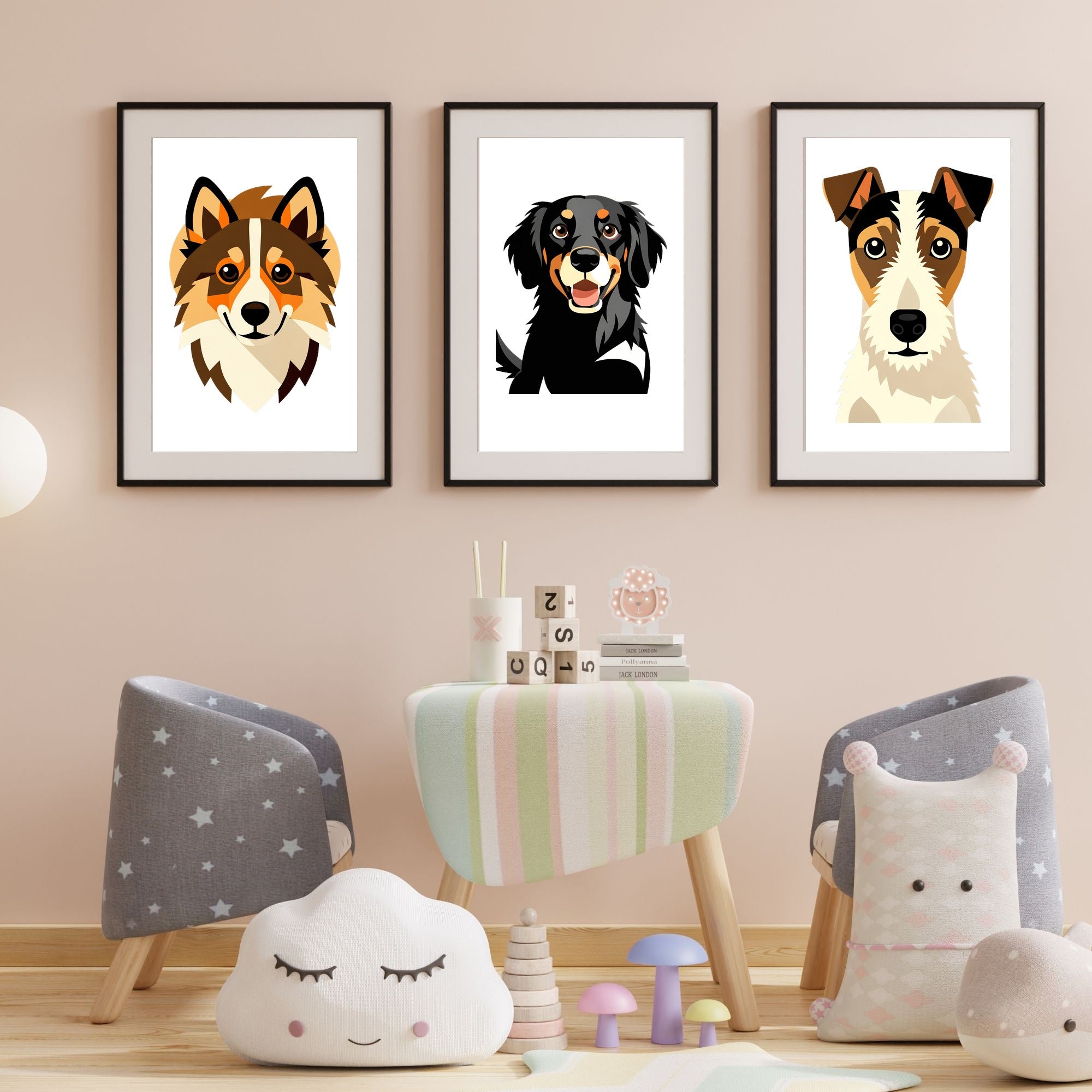 Bold Block Art Print - Framed Nursery Mockup