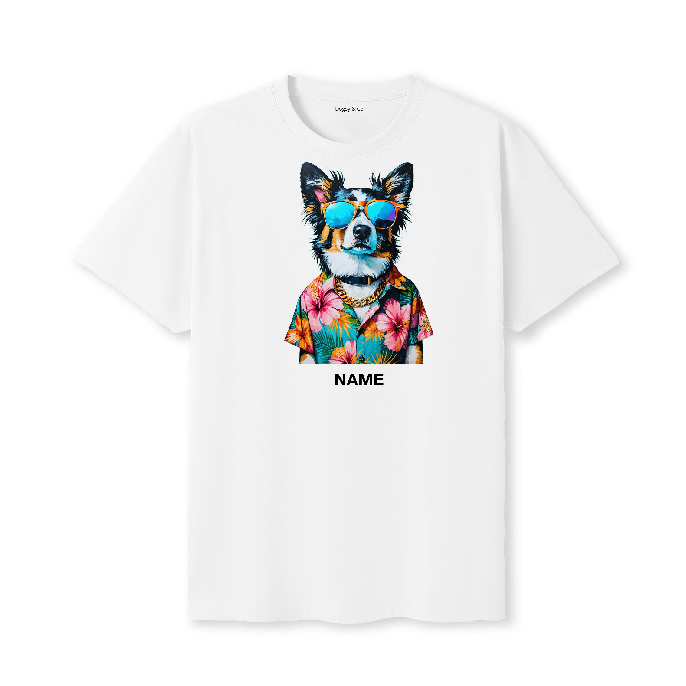 Finnish Lapphund Hawaii Dog Custom T-Shirt - White
