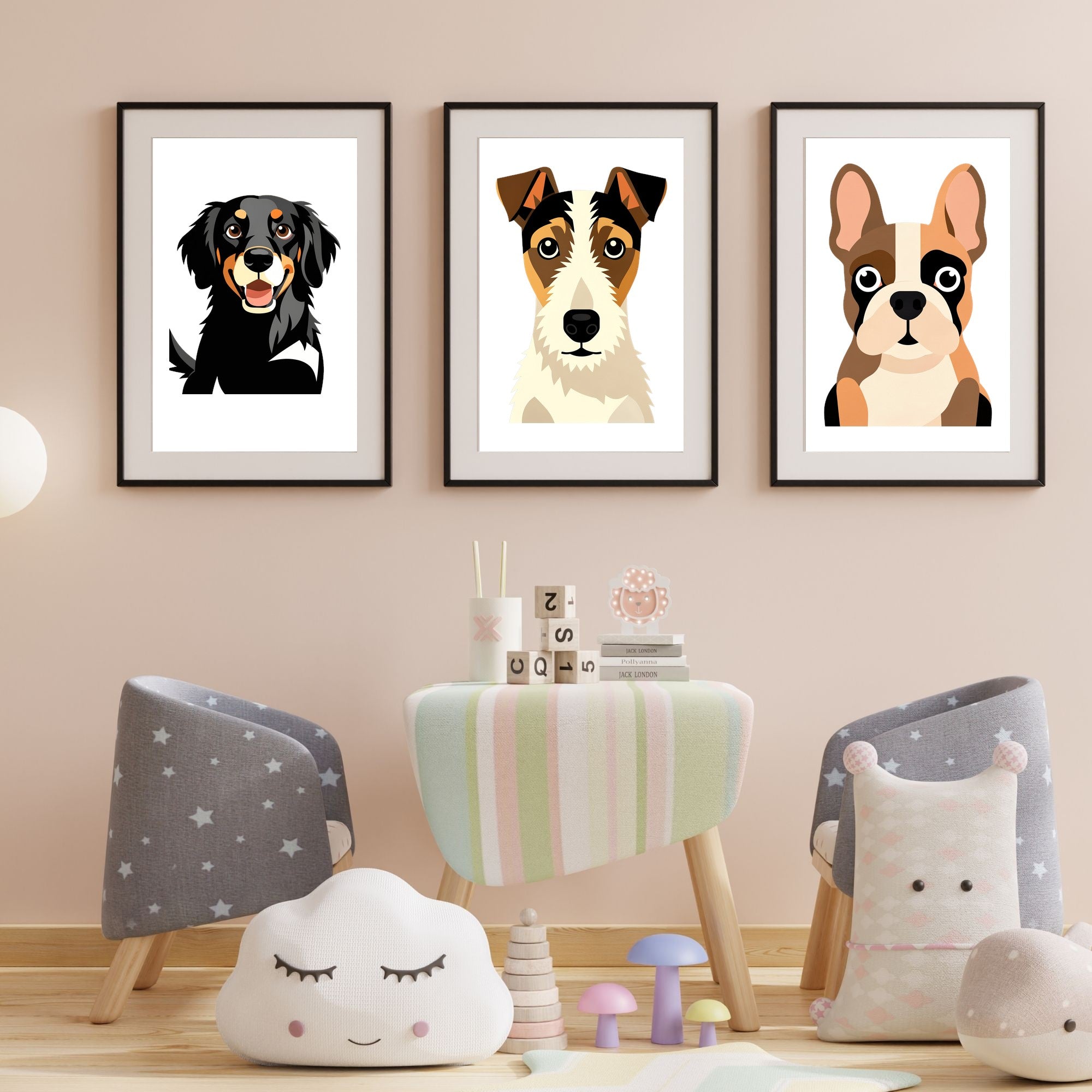 Bold Block Art Print - Framed Nursery Mockup