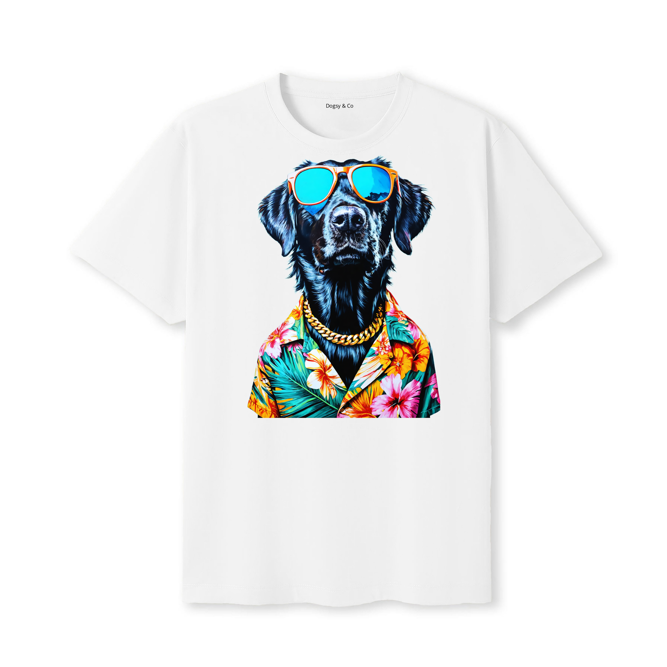 Flat Coated Retriever Hawaii Dog T-Shirt - White