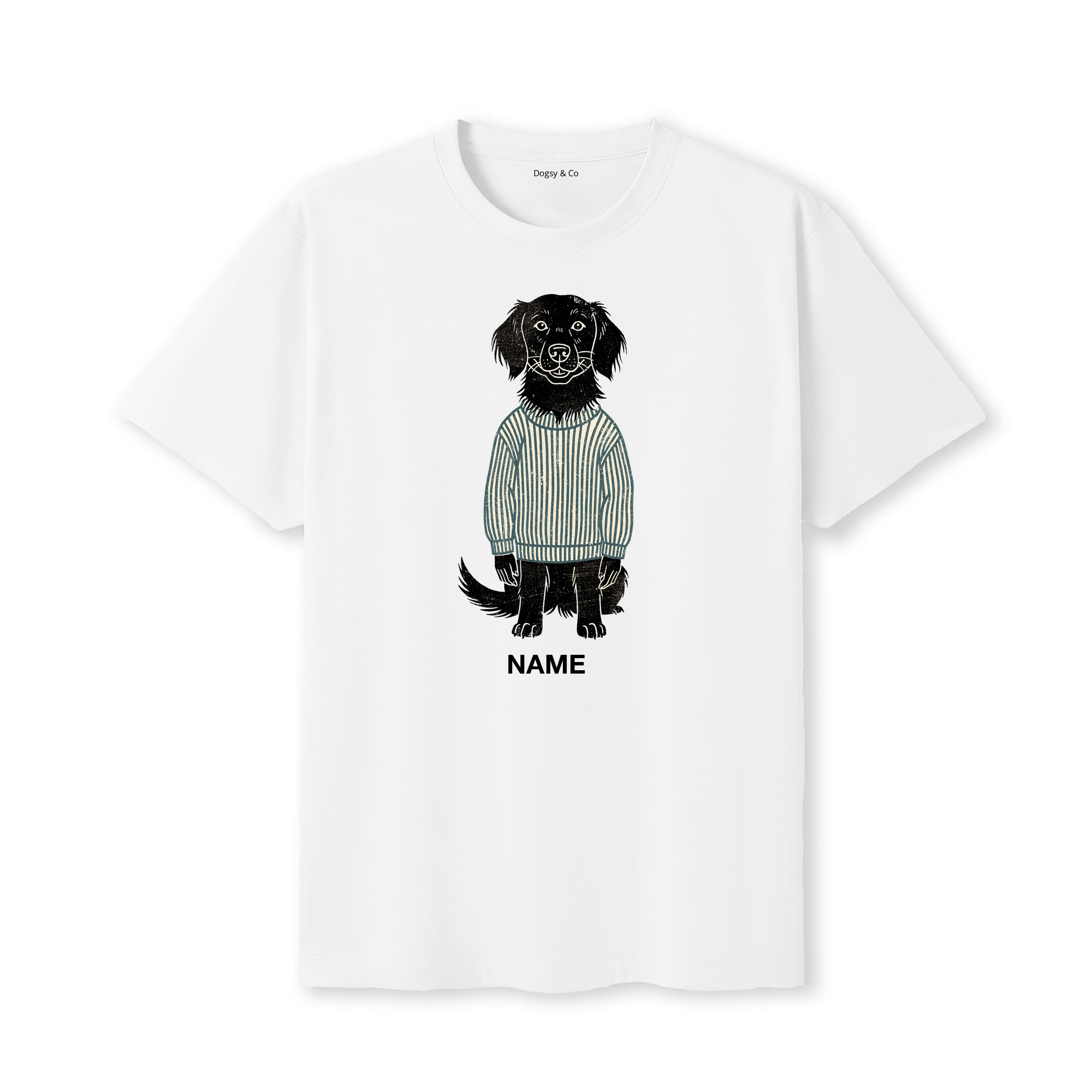 Flat Coated Retriever Jumper Dog Custom T-Shirt - White