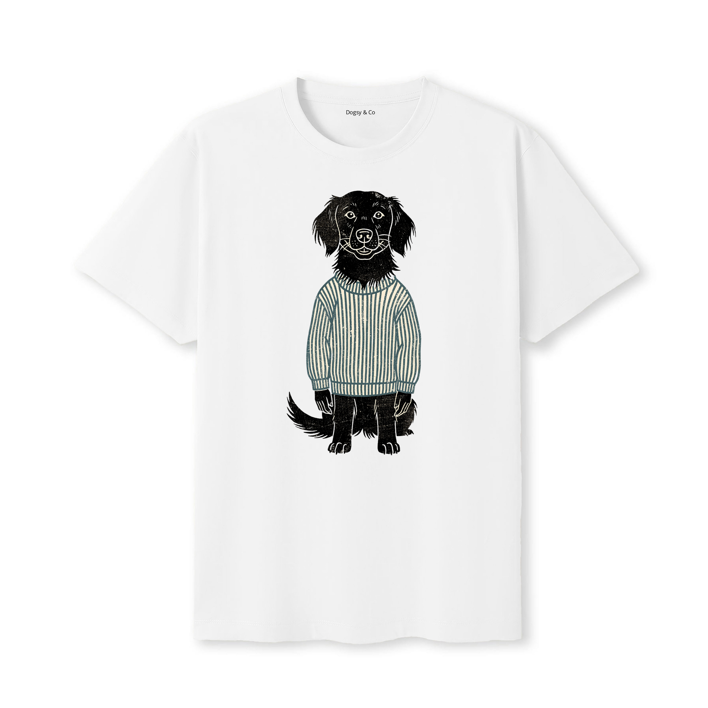 Flat Coated Retriever Jumper Dog T-Shirt - White