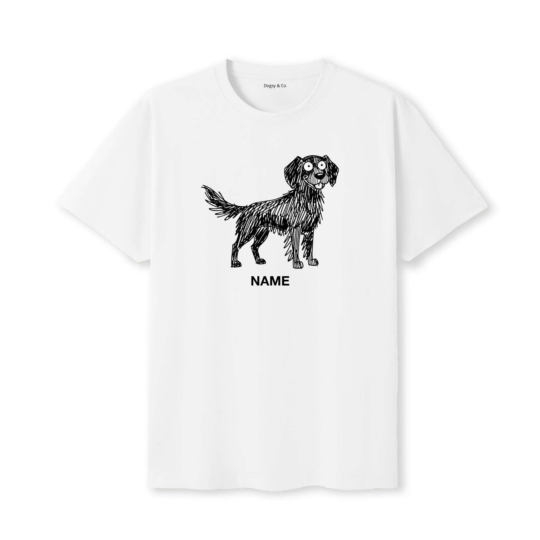Flat Coated Retriever Scraggy Dog Custom - White