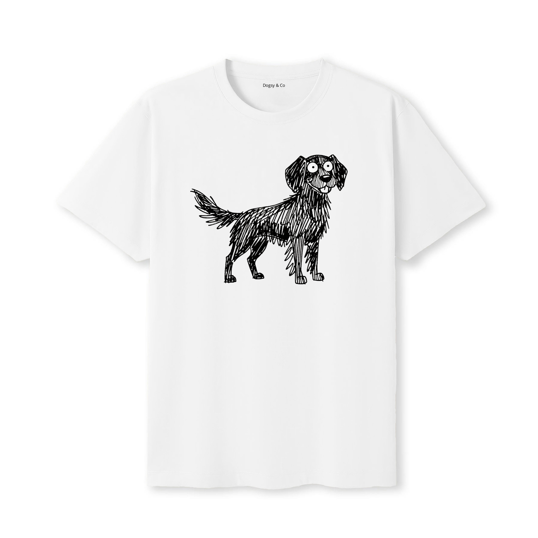 Flat Coated Retriever Scraggy Dog T-Shirt - White