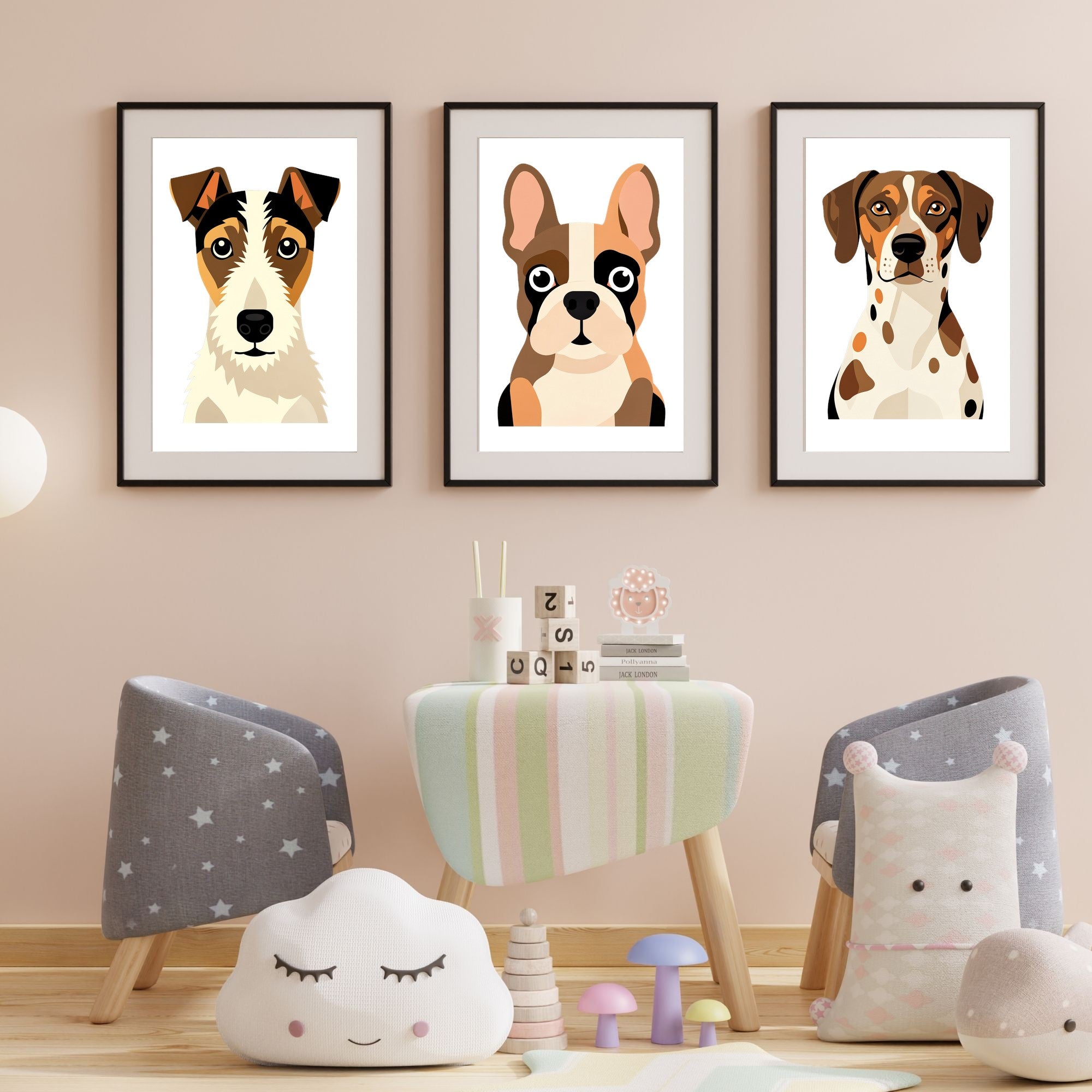Bold Block Art Print - Framed Nursery Mockup