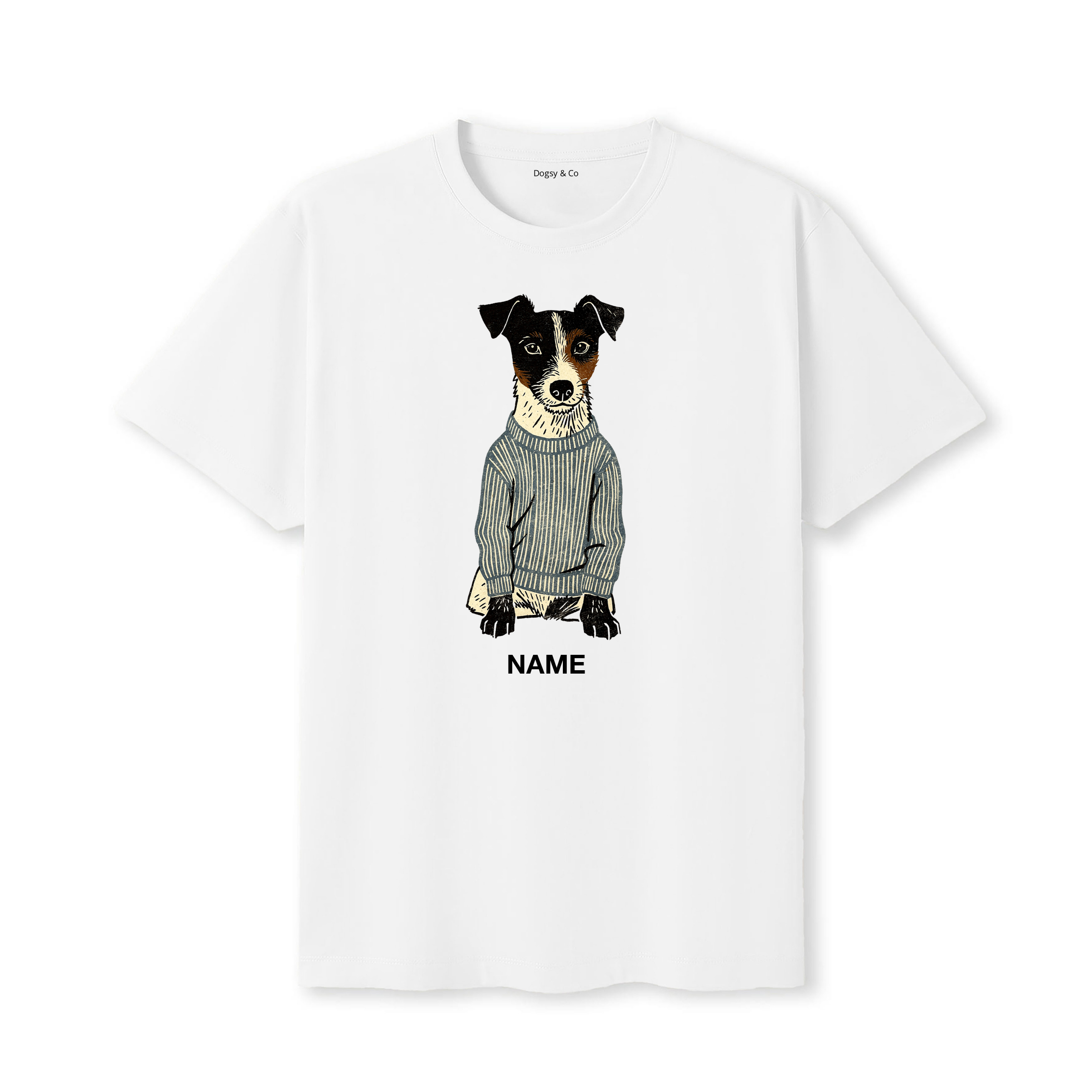 Fox Terrier Jumper Dog Custom T-Shirt - White