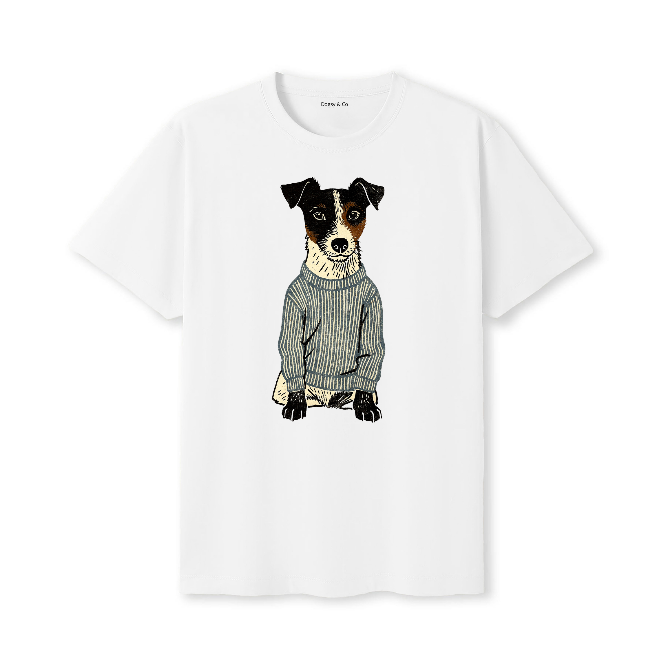 Fox Terrier Jumper Dog T-Shirt - White