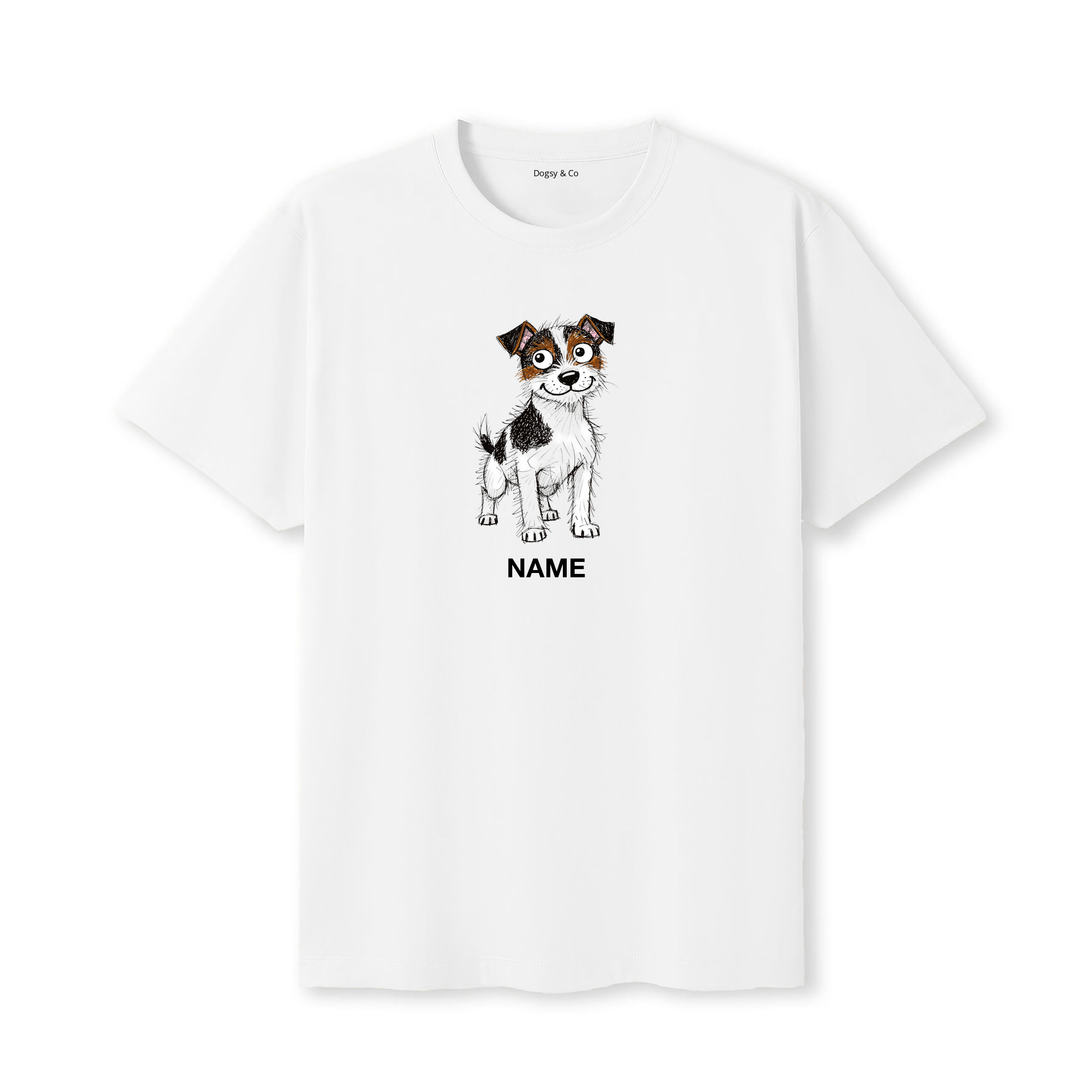 Fox Terrier Scraggy Dog Custom - White