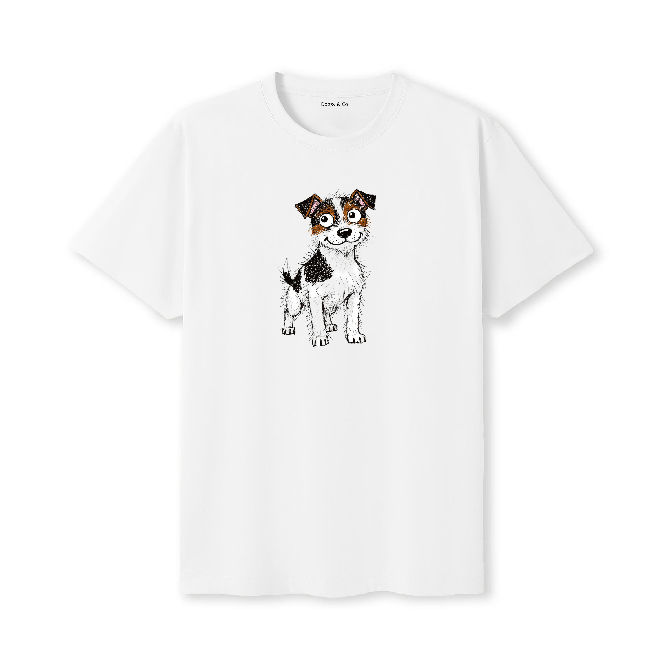 Fox Terrier Scraggy Dog T-Shirt - White
