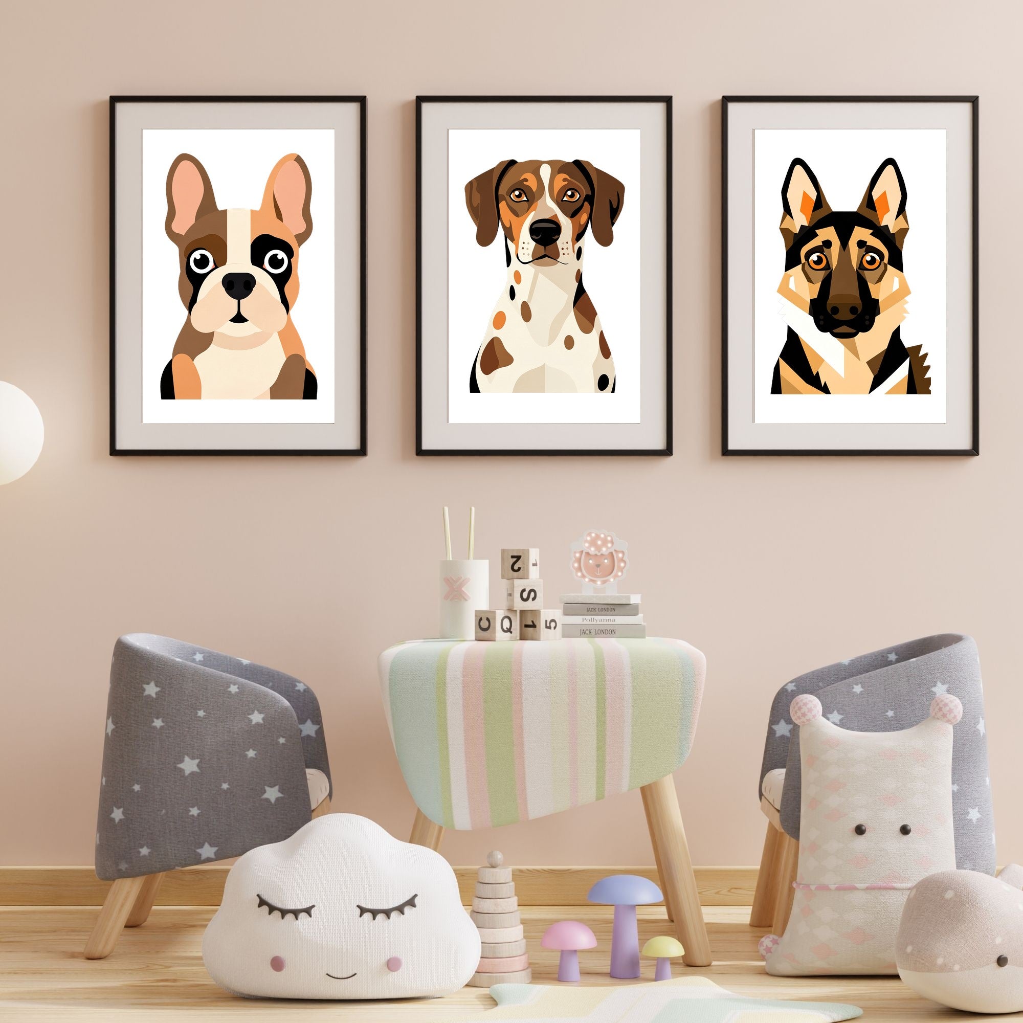 Bold Block Art Print - Framed Nursery Mockup