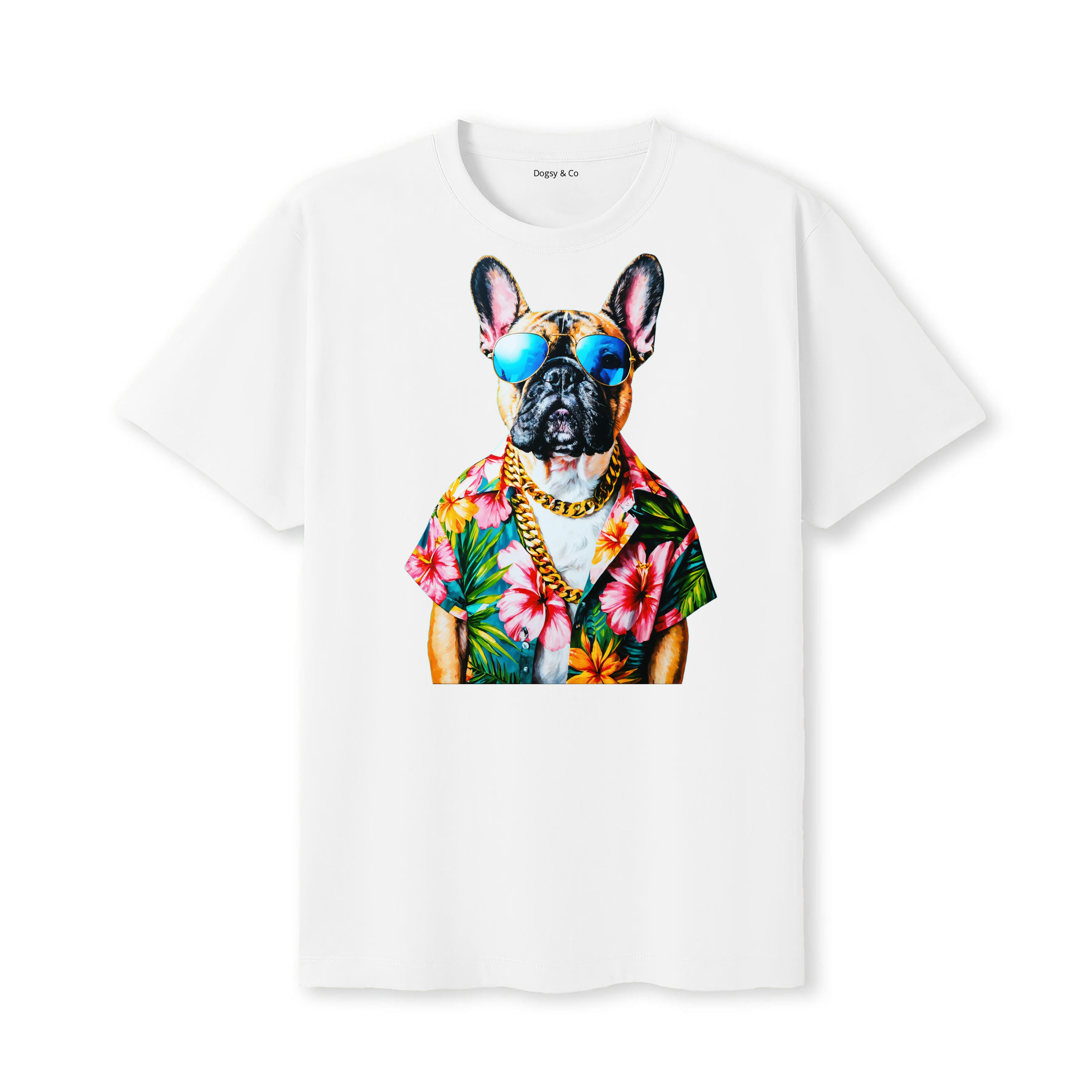 French Bulldog Hawaii Dog T-Shirt - White