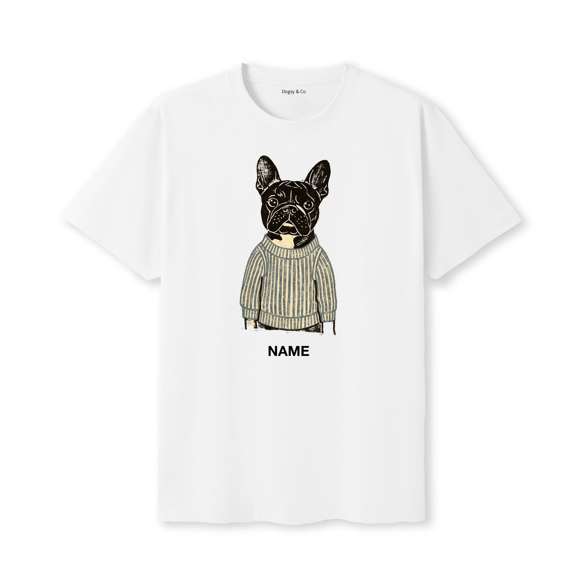French Bulldog Jumper Dog Custom T-Shirt - White