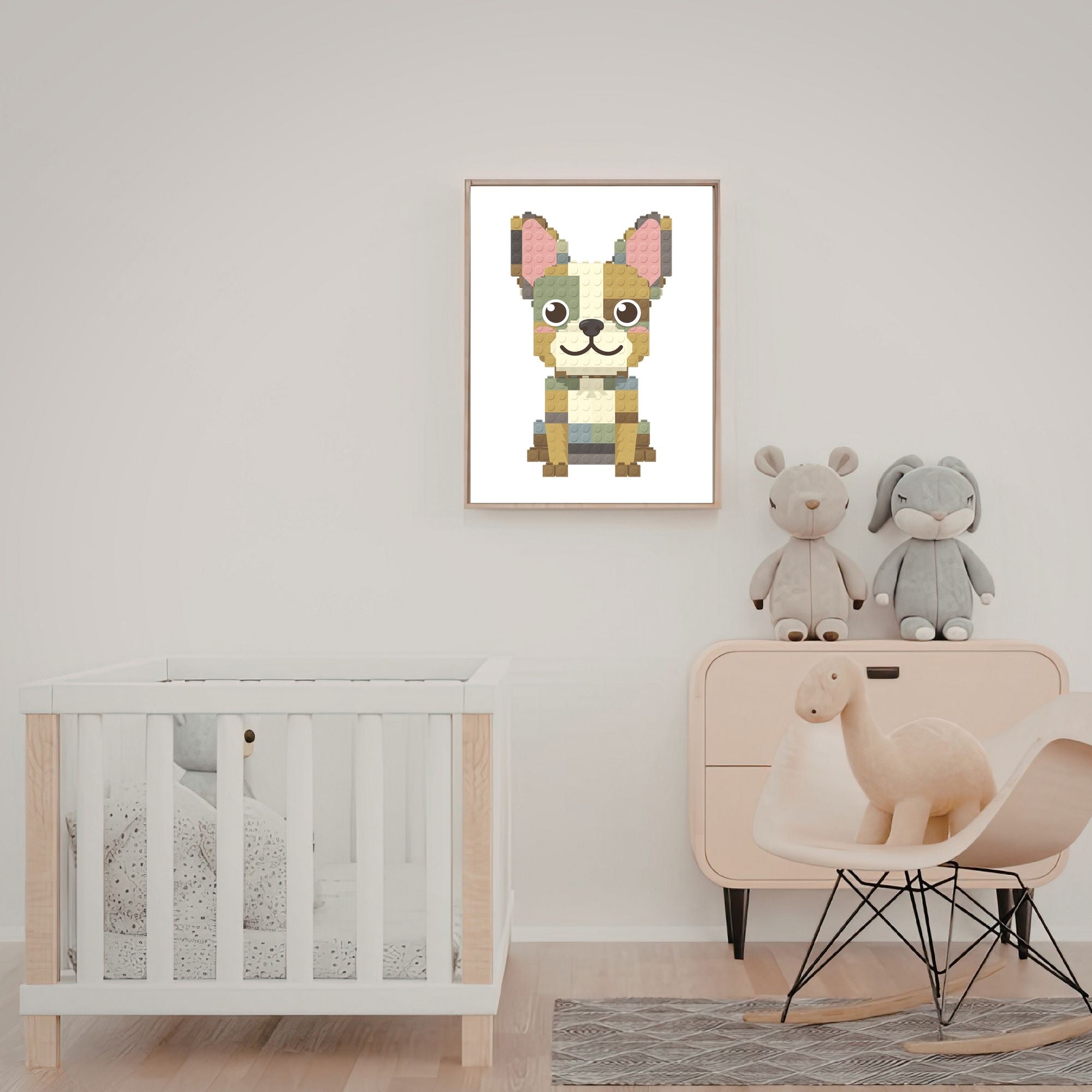 French Bulldog Lego Dog - White