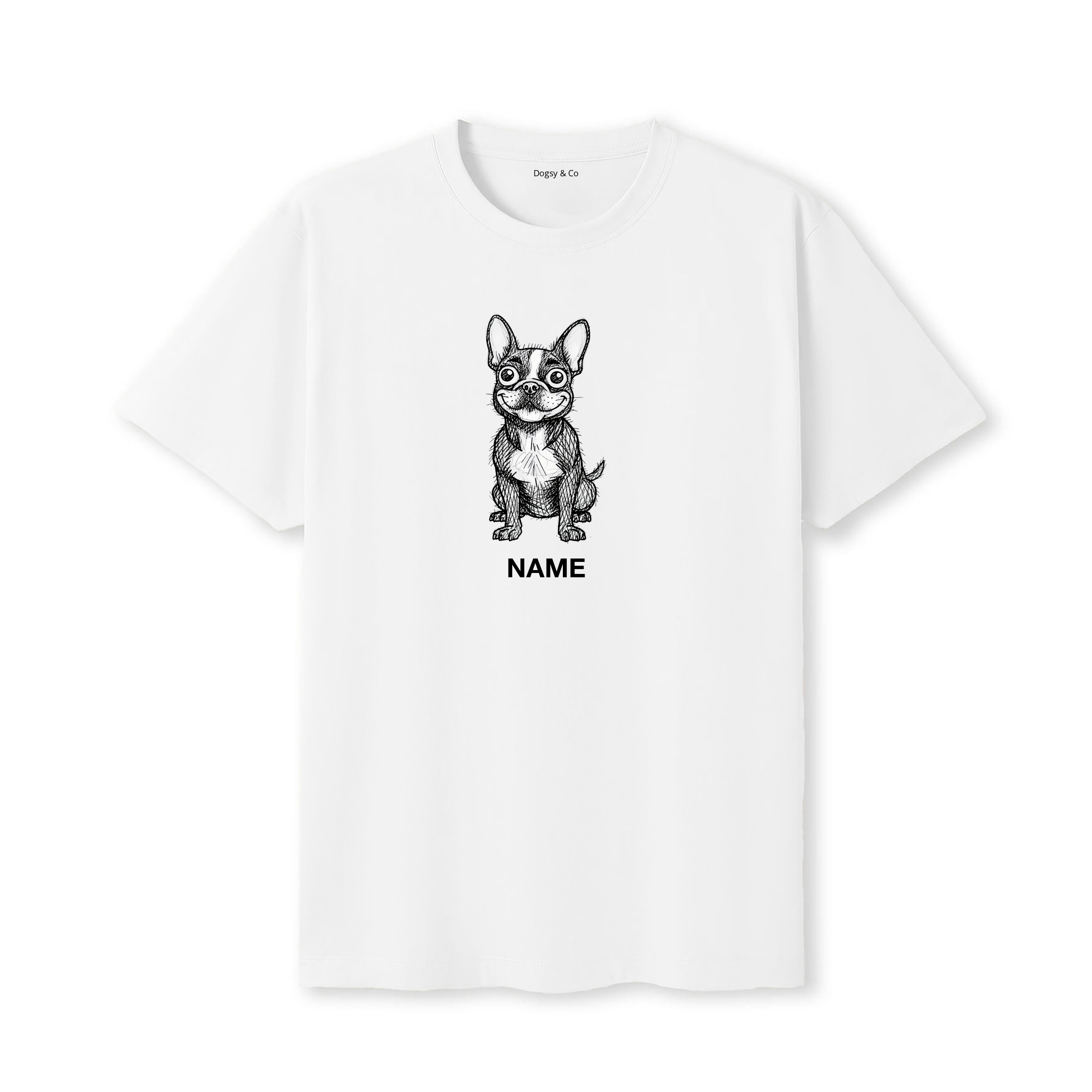 French Bulldog Scraggy Dog Custom T-Shirt - White