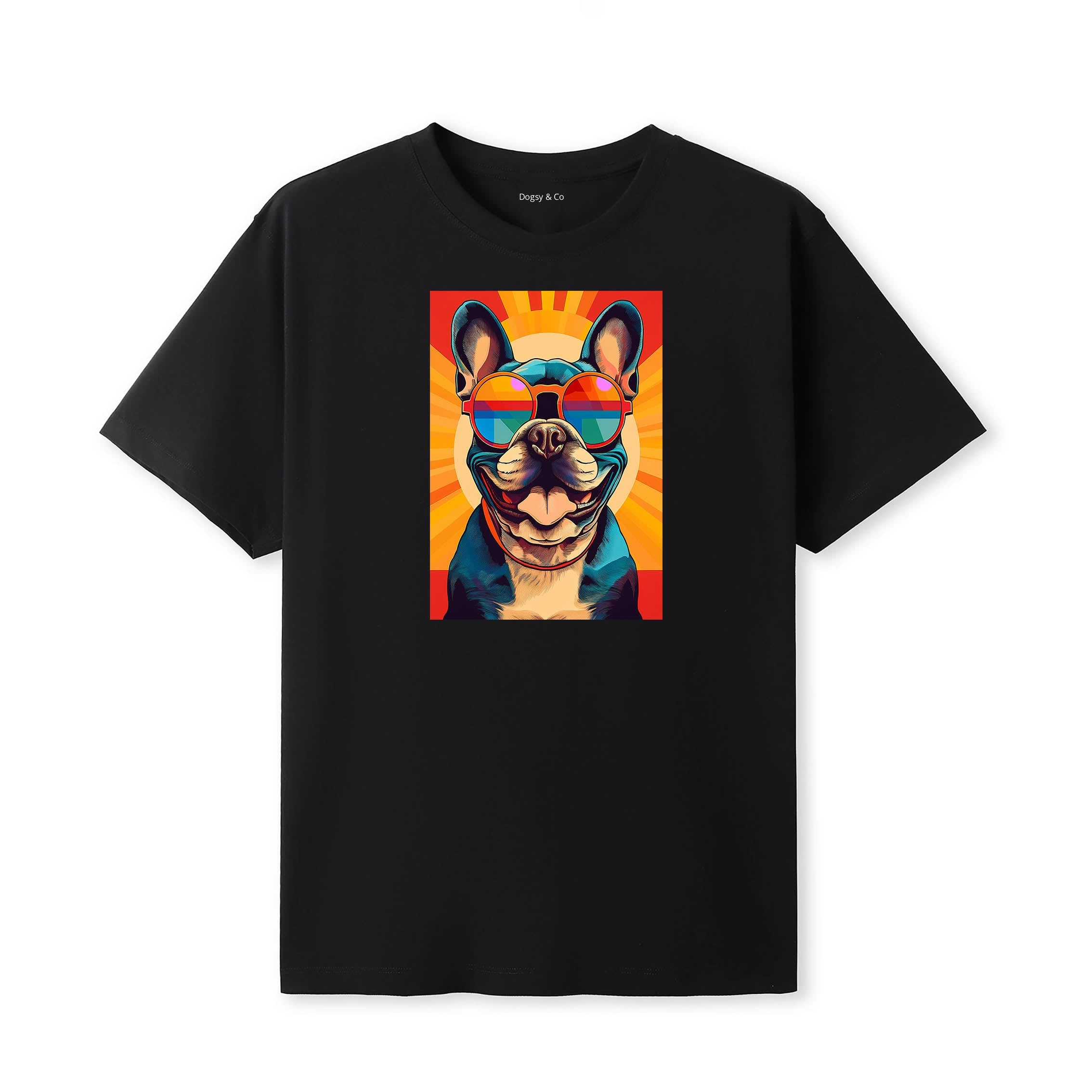 French Bulldog Sunnies Dog T-Shirt V3 Black
