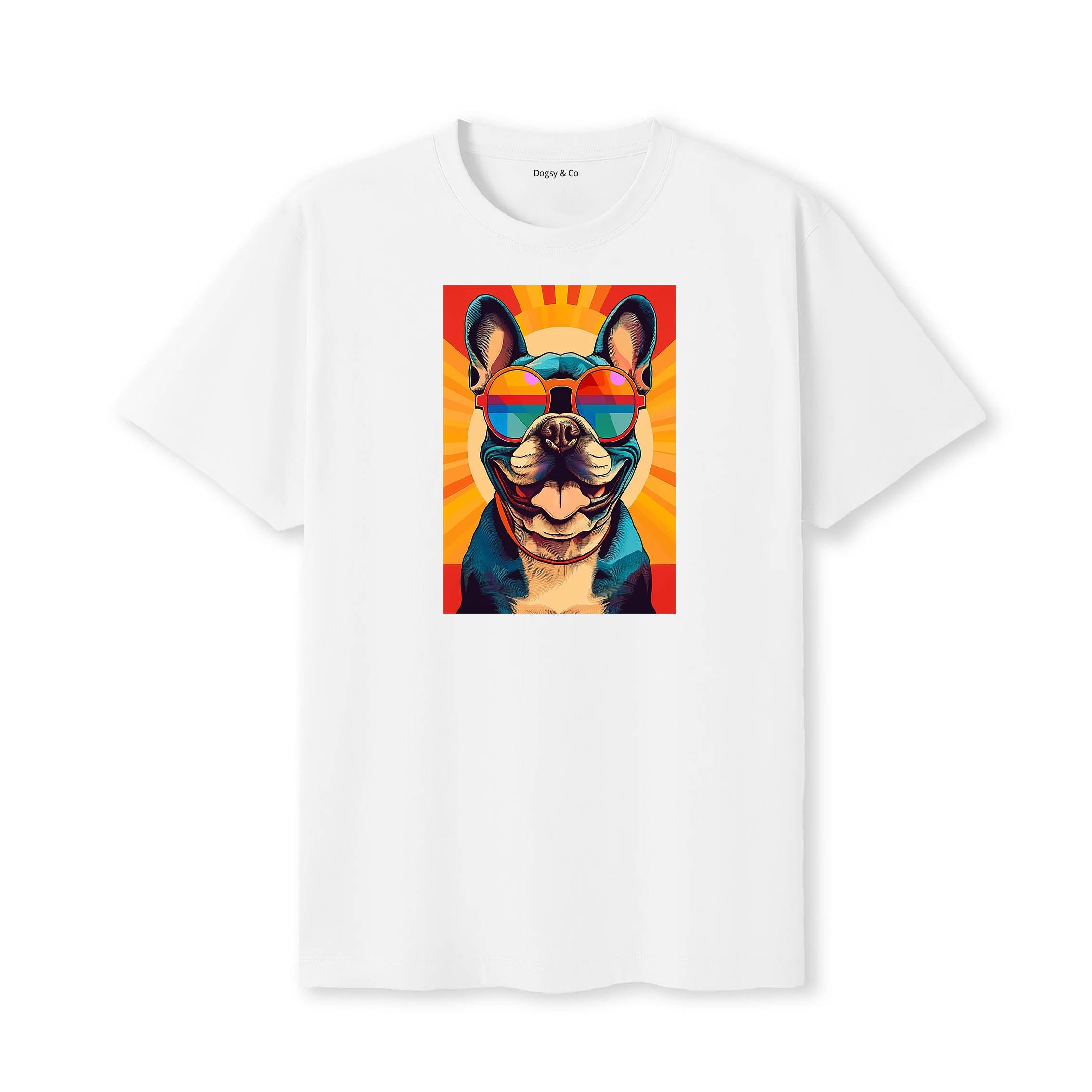 French Bulldog Sunnies Dog T-Shirt V3 White