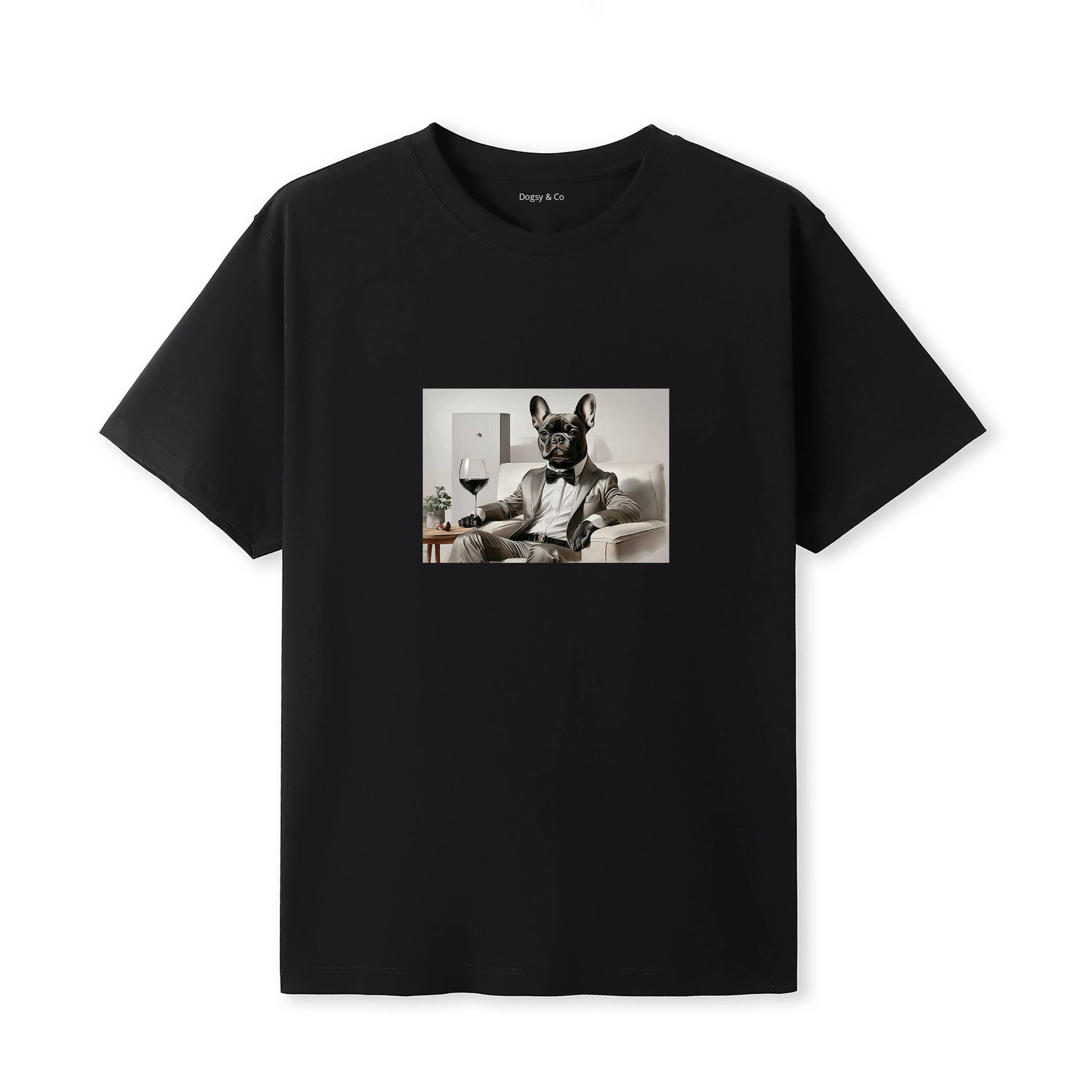 French Bulldog distinguished gentleman dog t-shirt - black