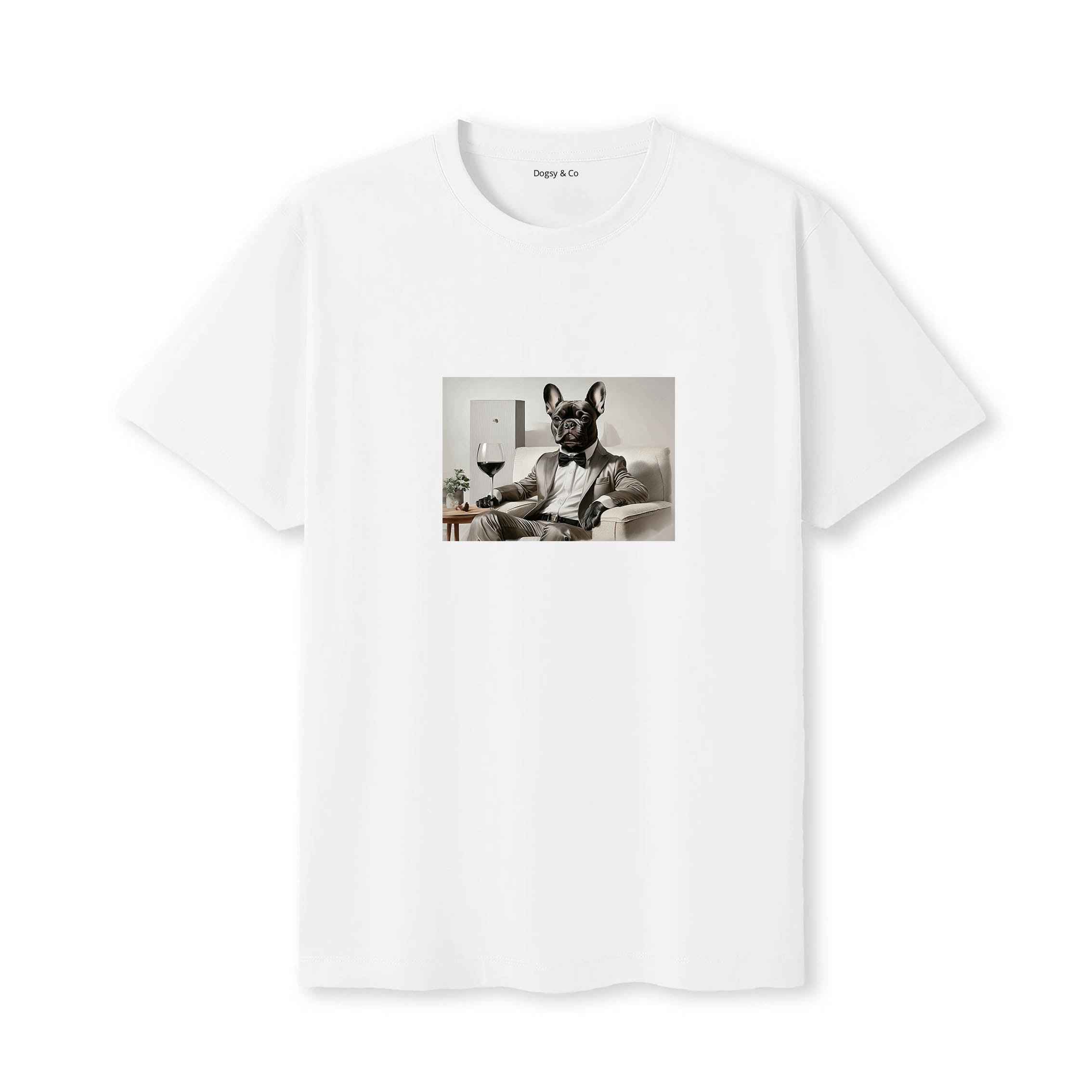 French Bulldog distinguished gentleman dog t-shirt - white