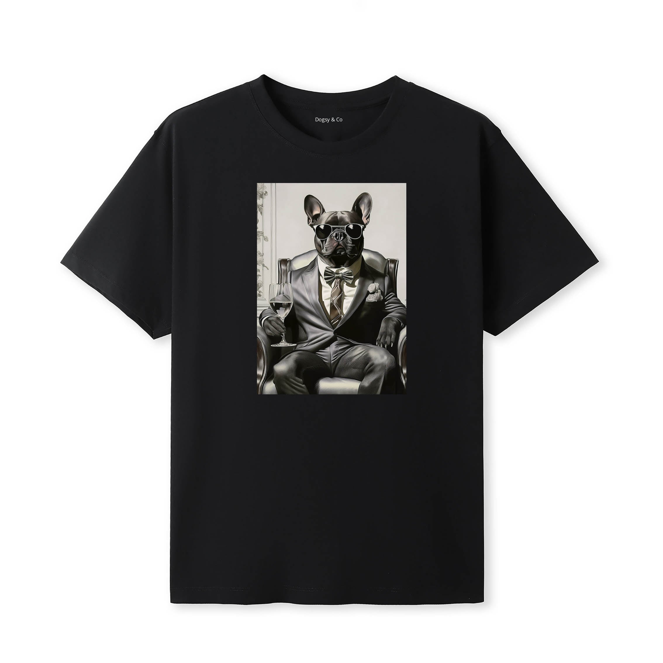 French Bulldog distinguished gentleman dog t-shirt - black
