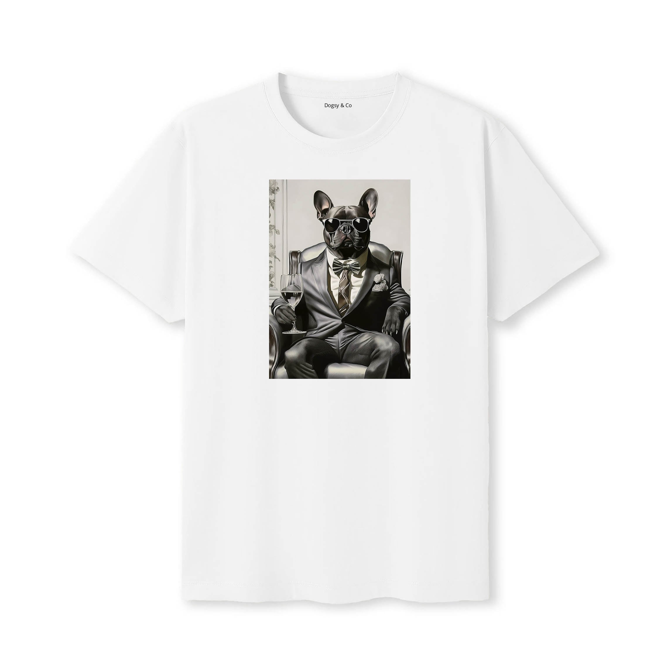 French Bulldog distinguished gentleman dog t-shirt - white