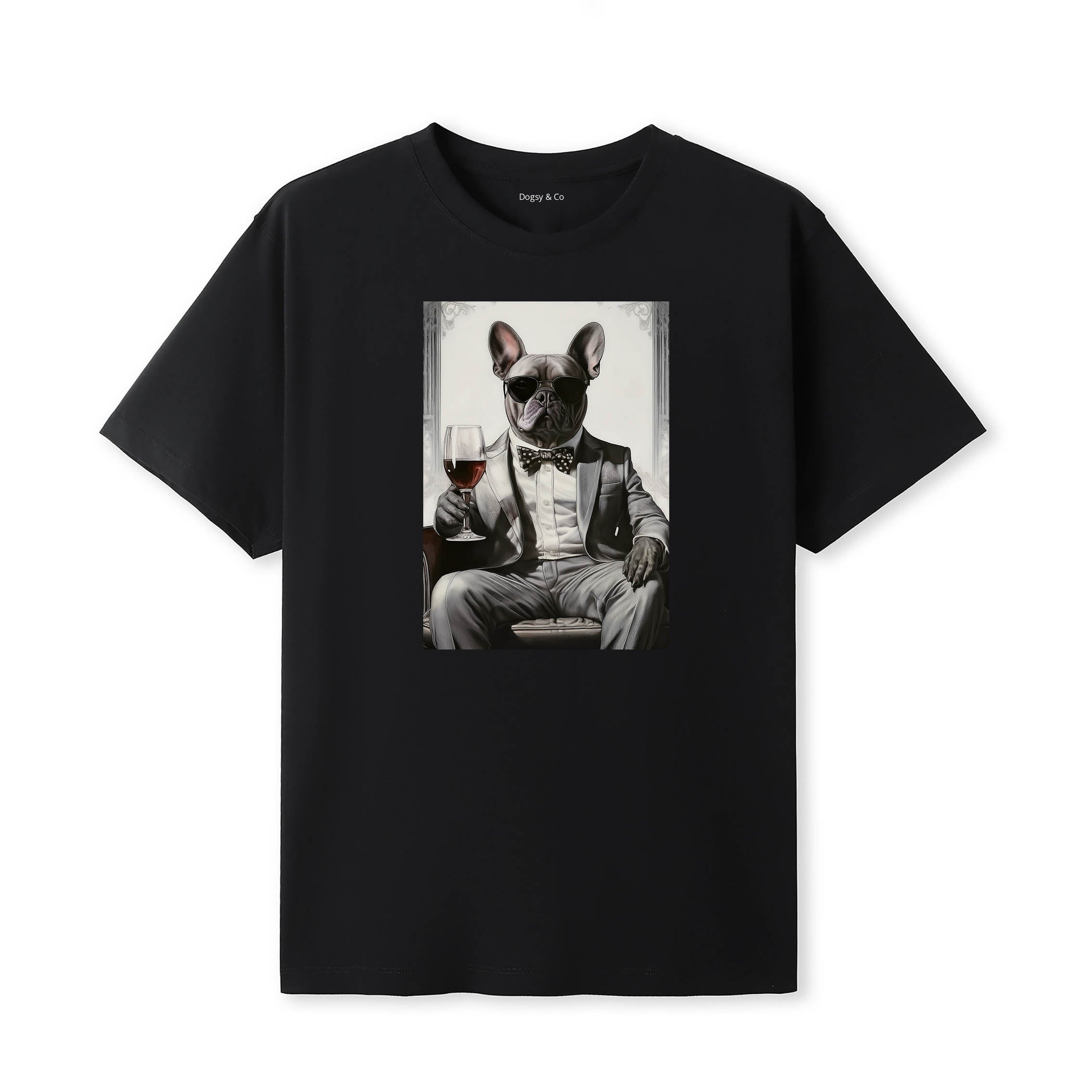French Bulldog distinguished gentleman dog t-shirt - black