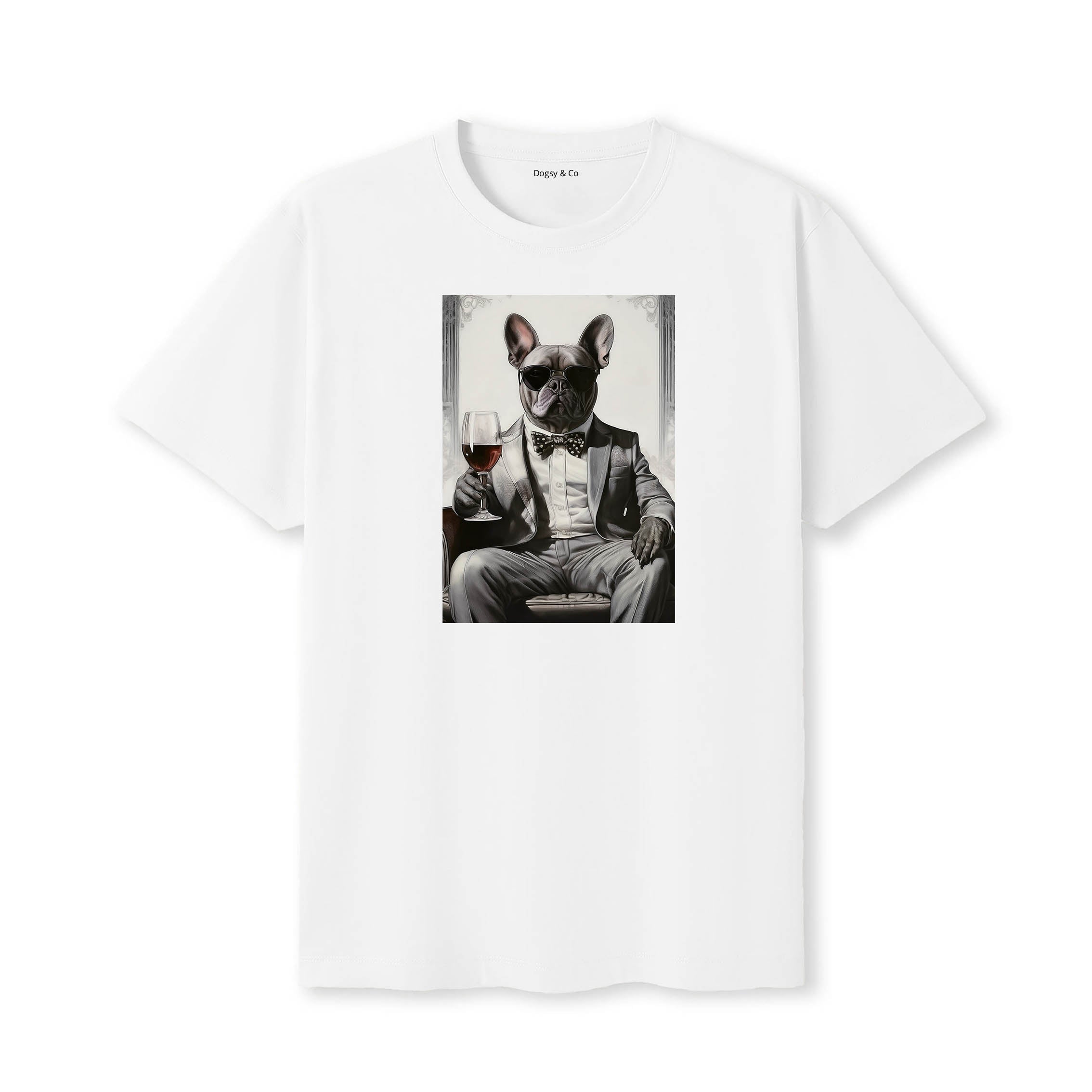 French Bulldog distinguished gentleman dog t-shirt - white