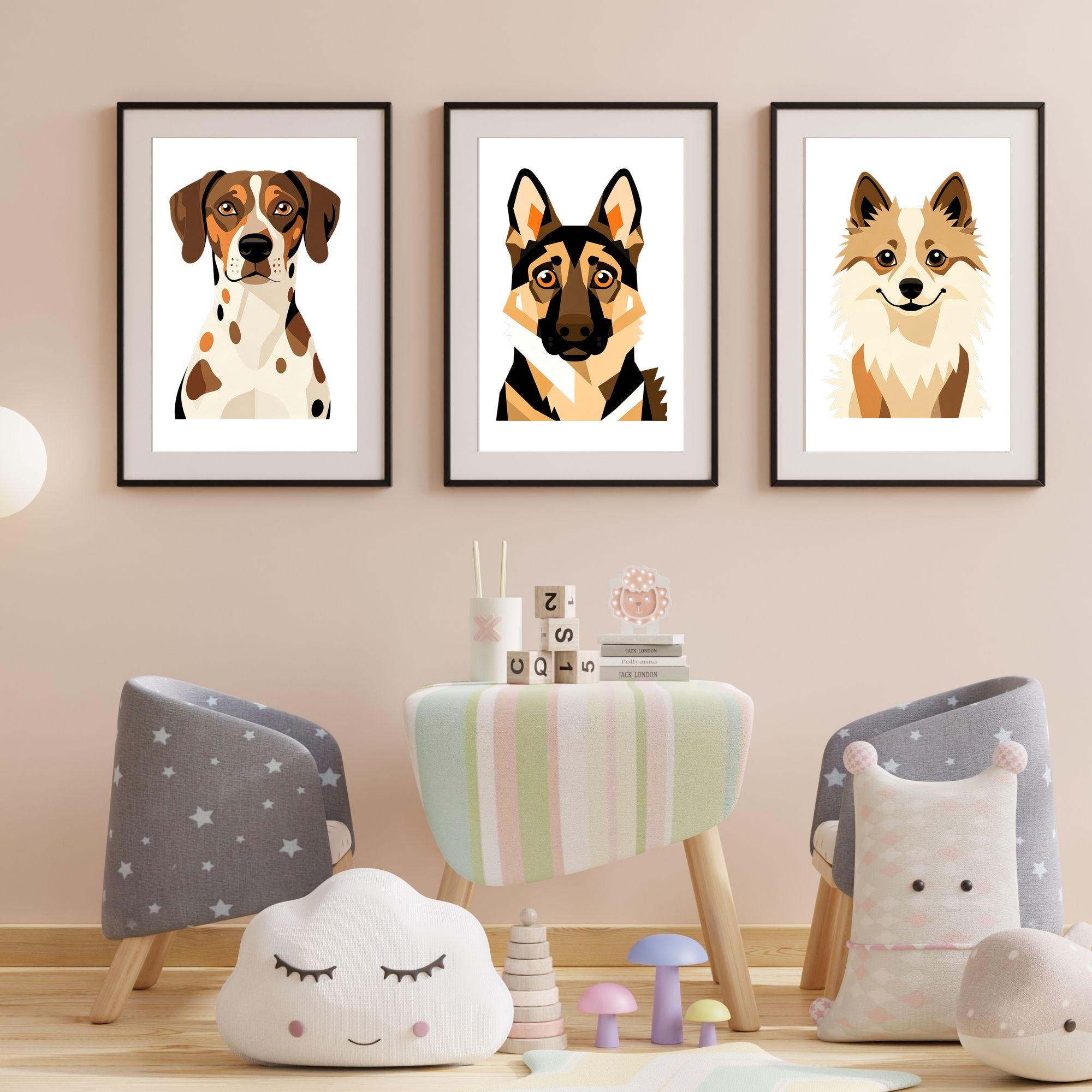 Bold Block Art Print - Framed Nursery Mockup