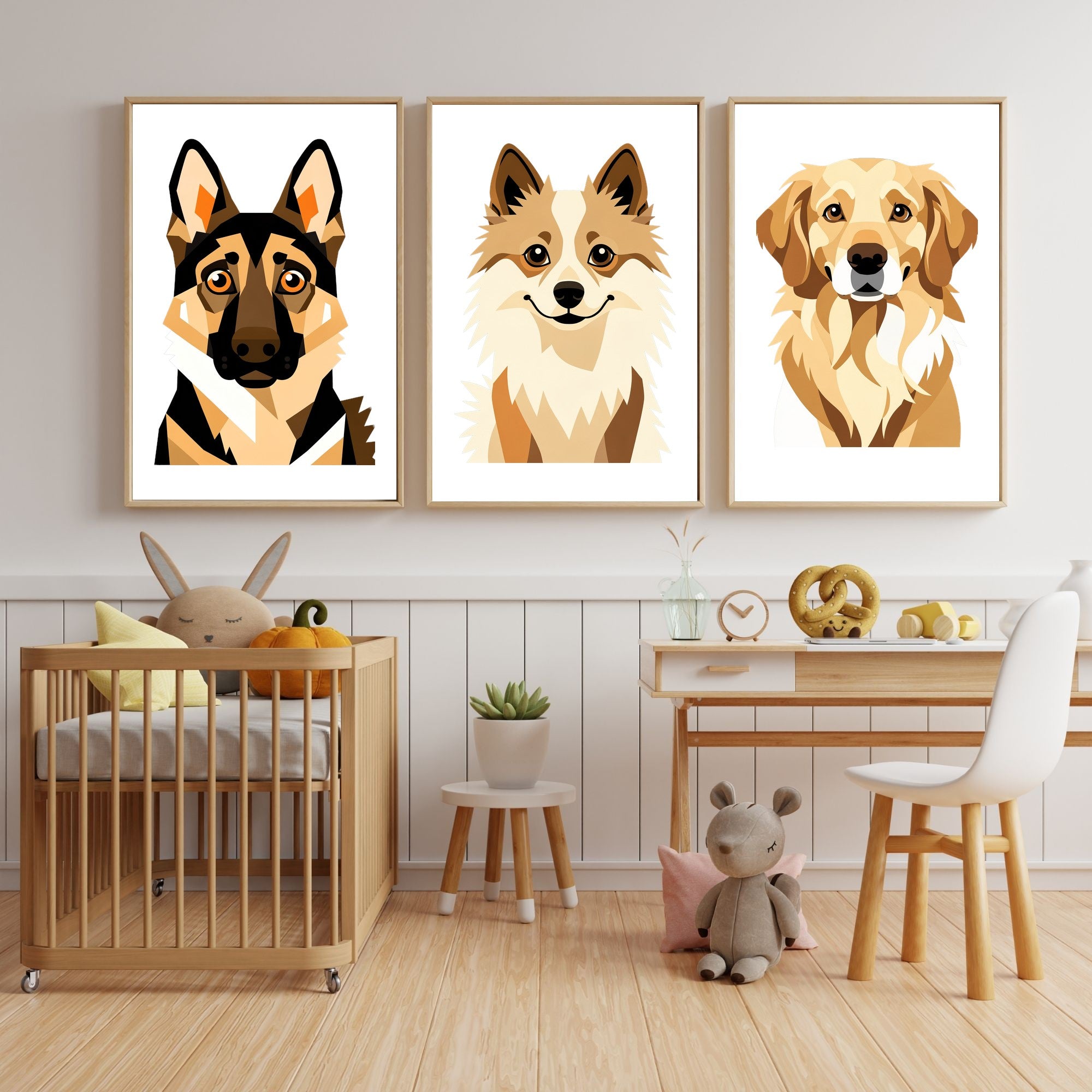Bold Block Art Print - Framed Nursery Mockup