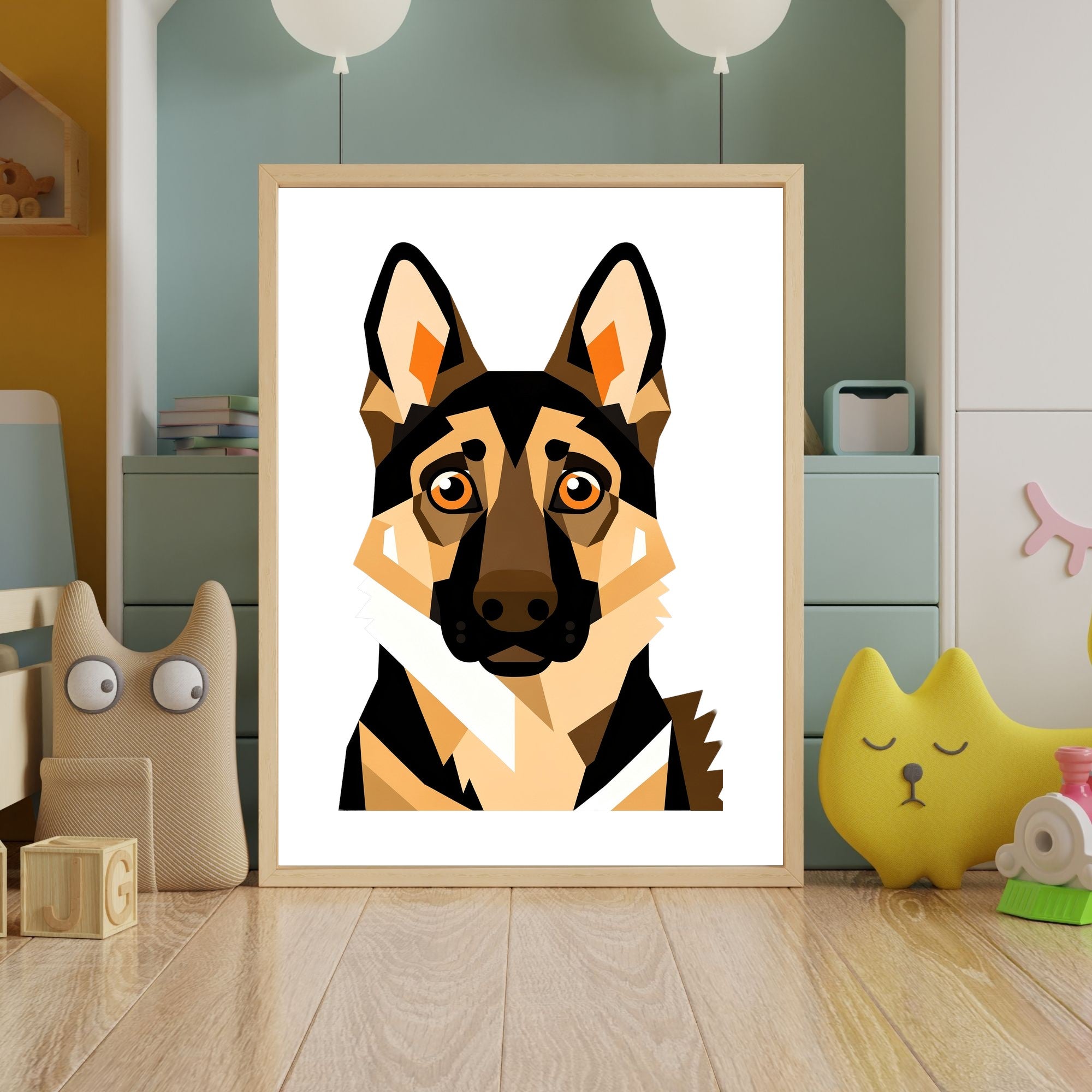Bold Block Art Print - Framed Nursery Mockup