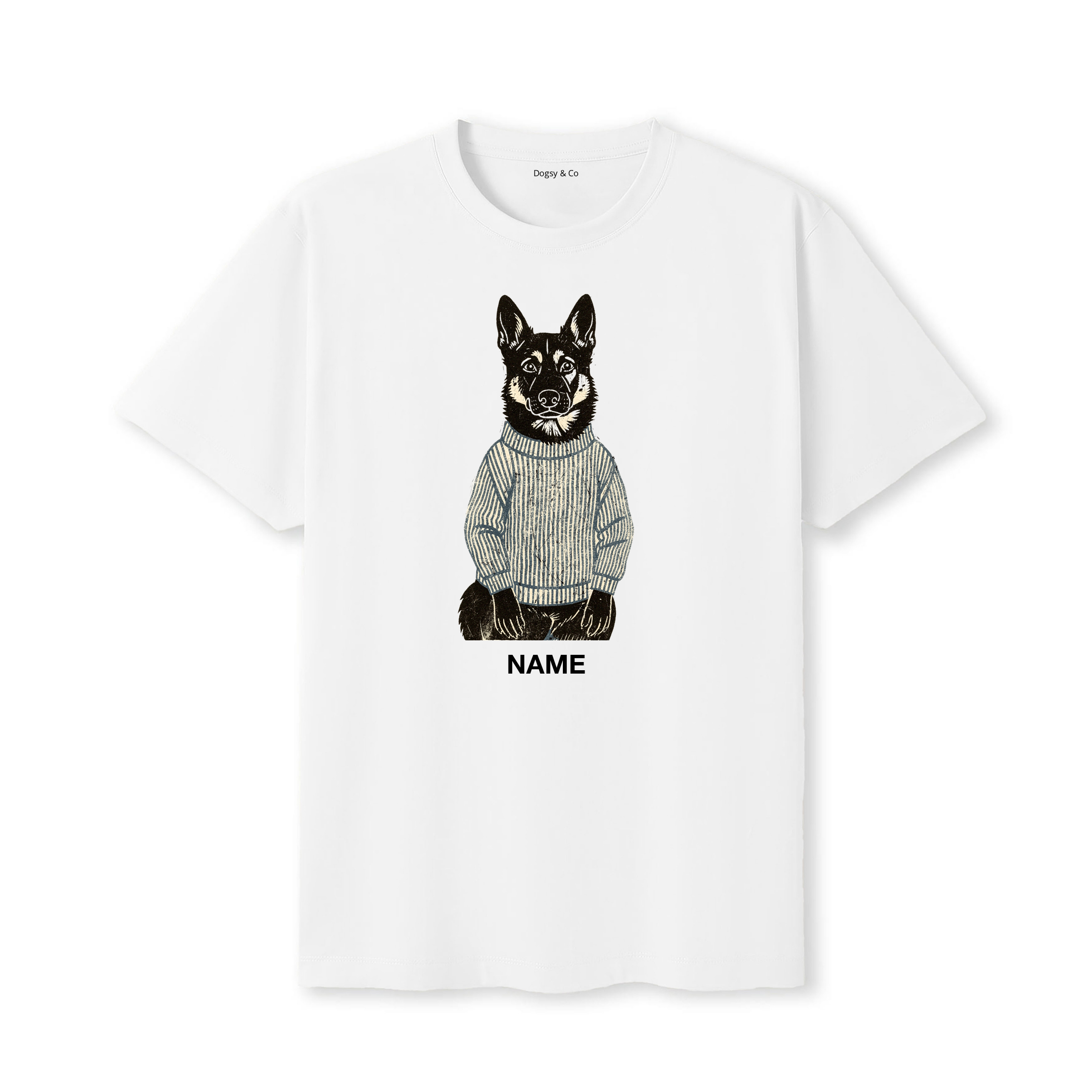 German Shepherd Jumper Dog Custom T-Shirt - White