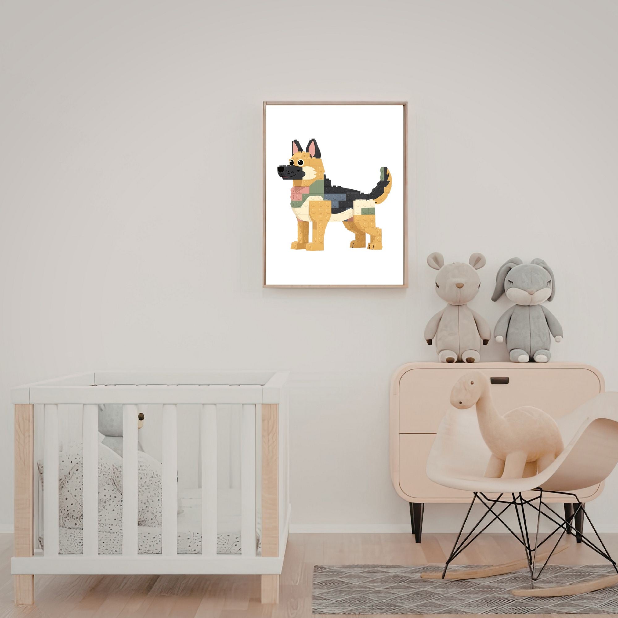 German Shepherd Lego Dog - White