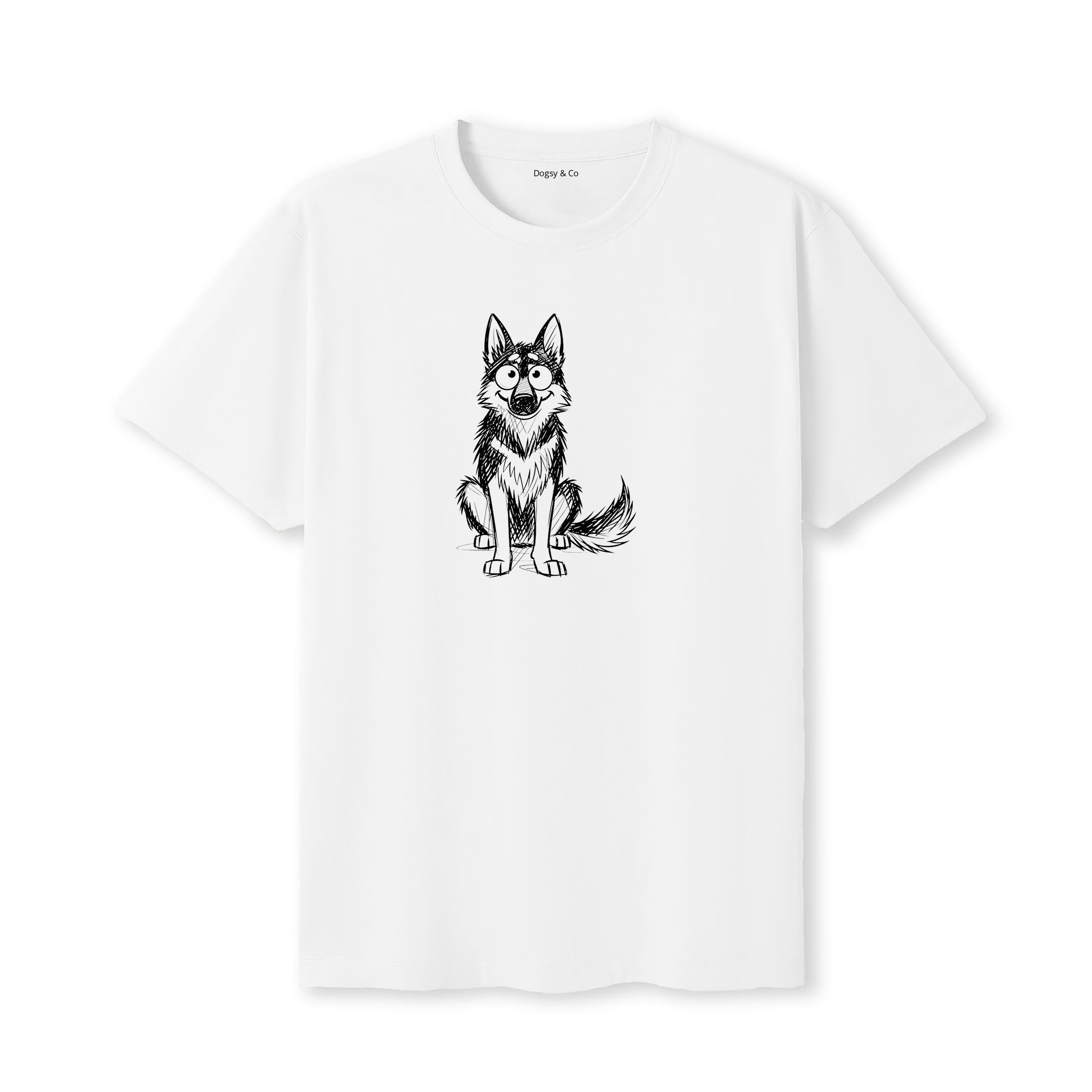 German Shepherd Scraggy Dog T-Shirt - White