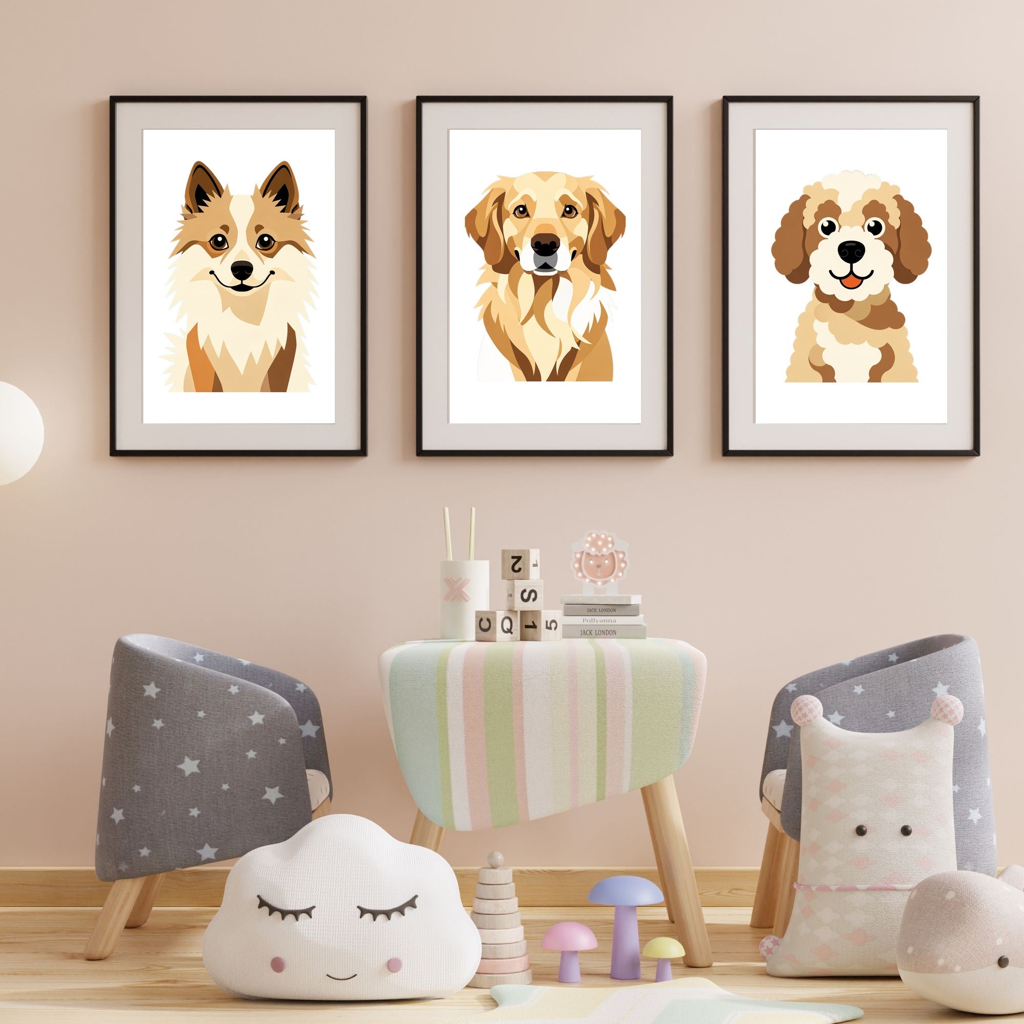 Bold Block Art Print - Framed Nursery Mockup