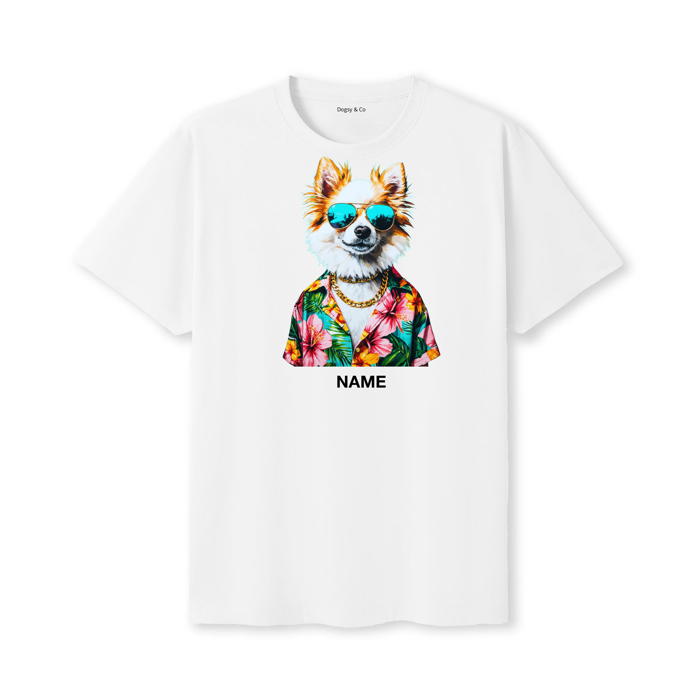 German Spitz Hawaii Dog Custom T-Shirt - White