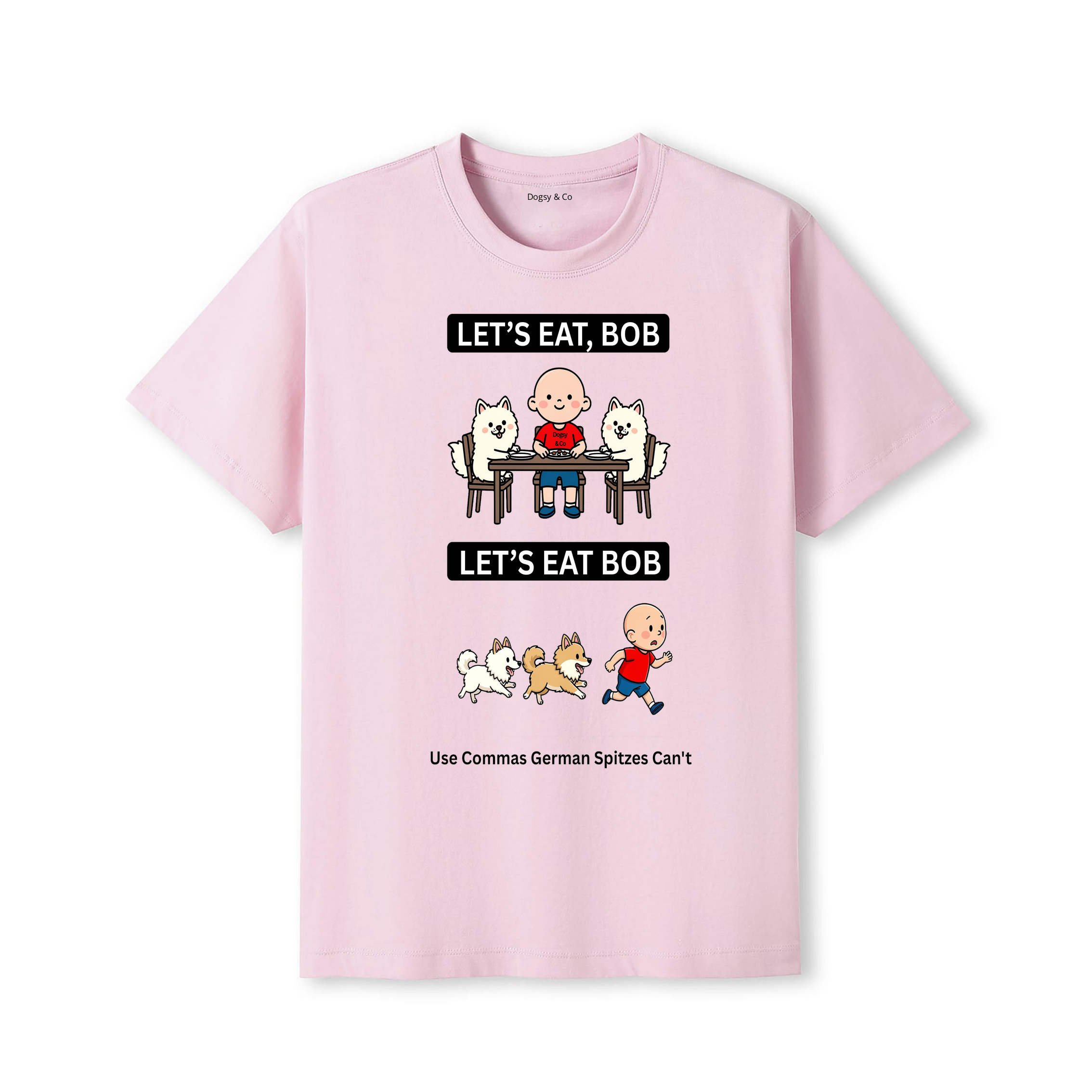 German Spitz Let's Eat Bob T-Shirt - dusty pink