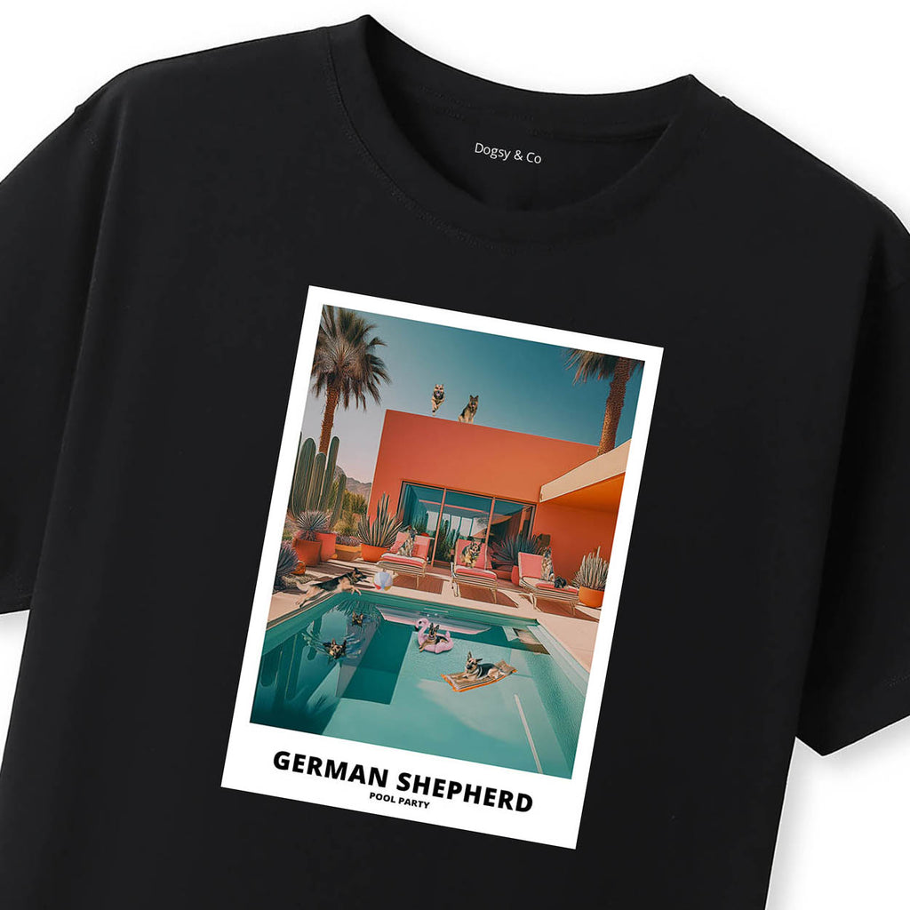 German Shepherd Pool Party T-shirt