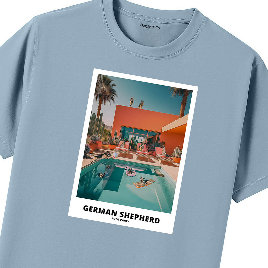 German Shepherd Pool Party T-shirt