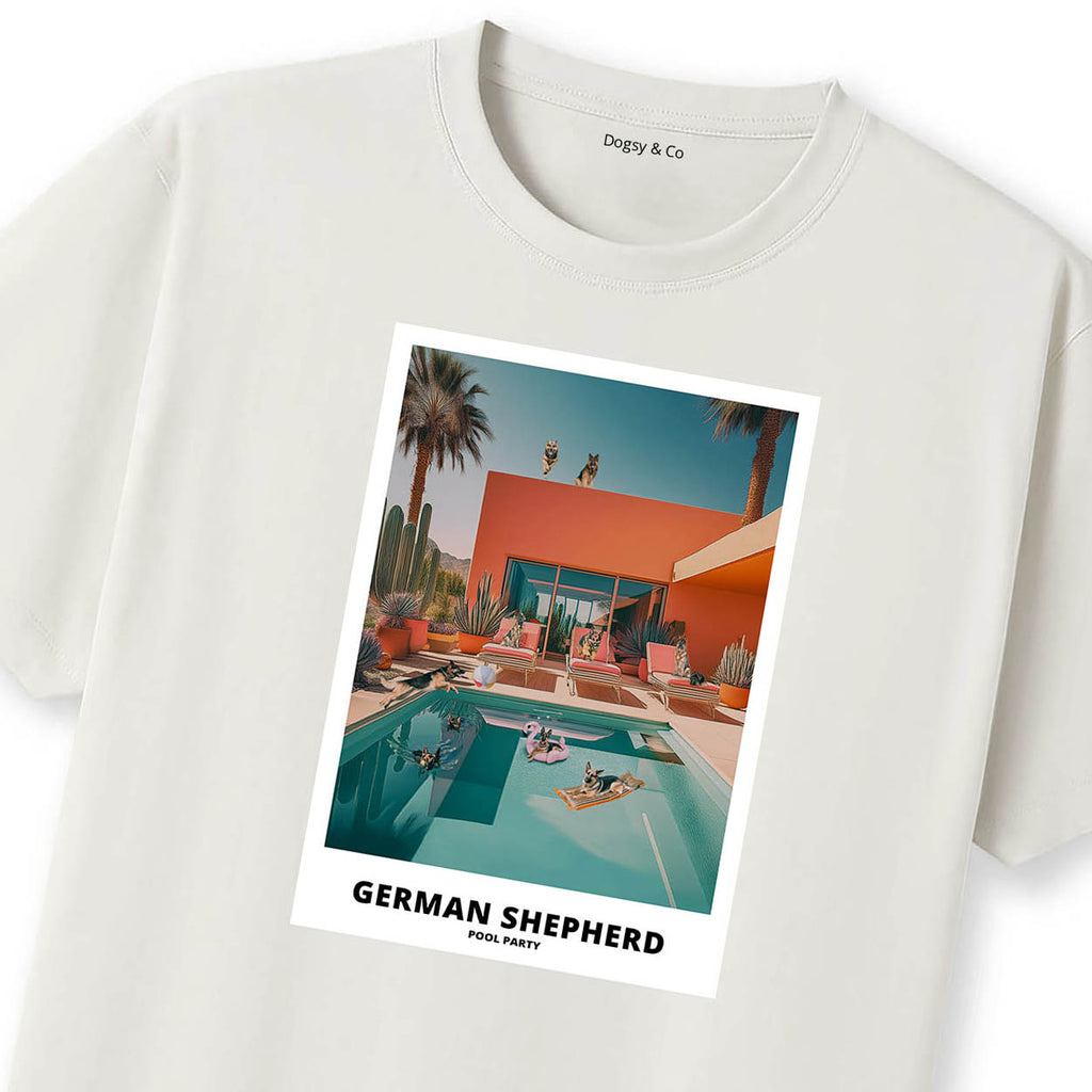 German Shepherd Pool Party T-shirt