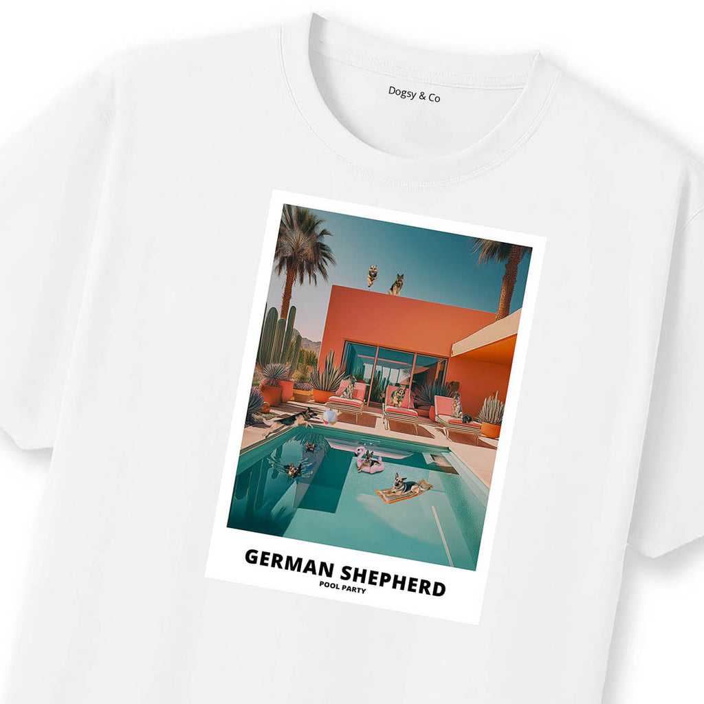 German Shepherd Pool Party T-shirt