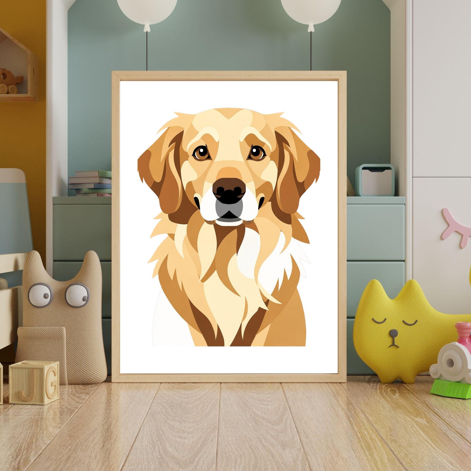 Bold Block Art Print - Framed Nursery Mockup