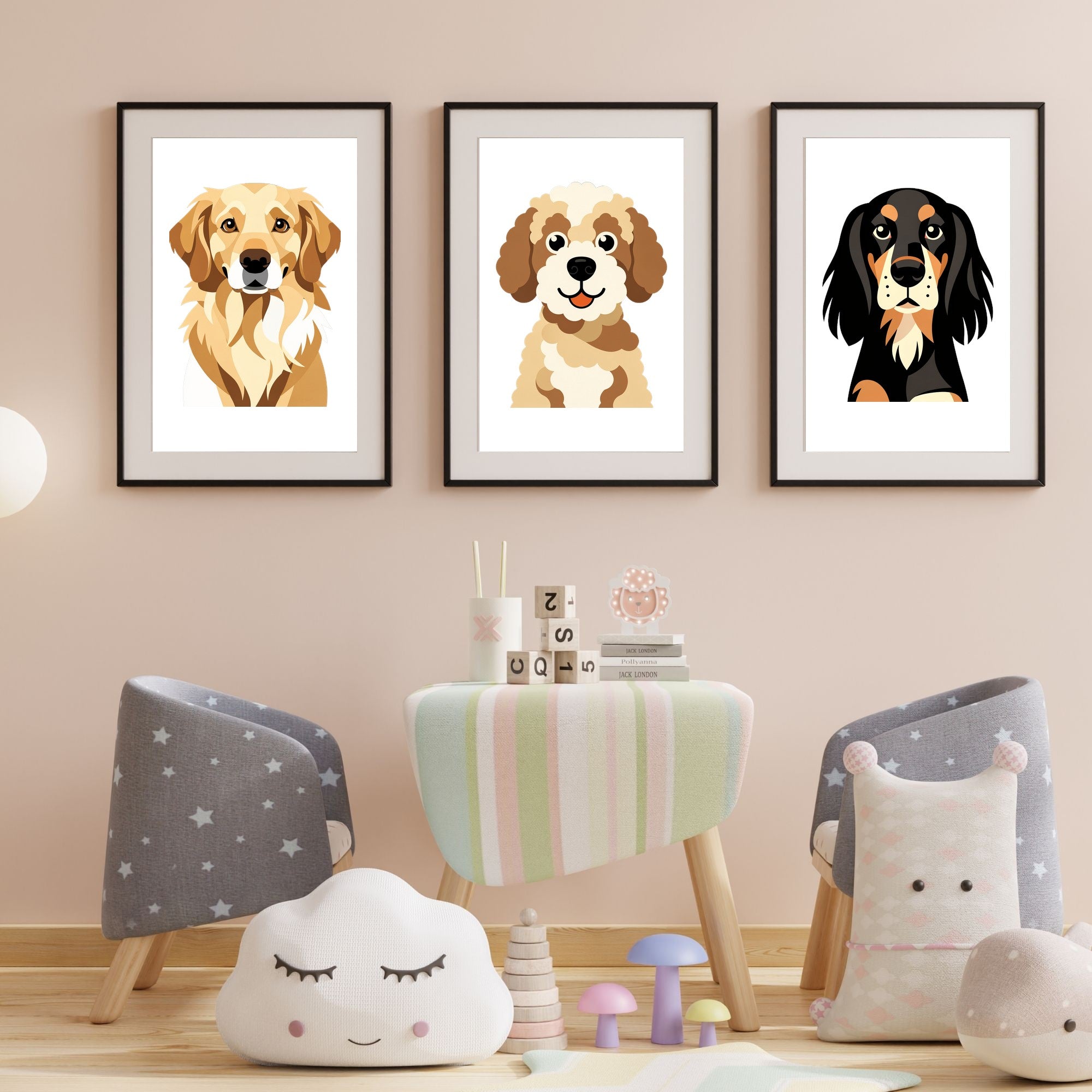 Bold Block Art Print - Framed Nursery Mockup